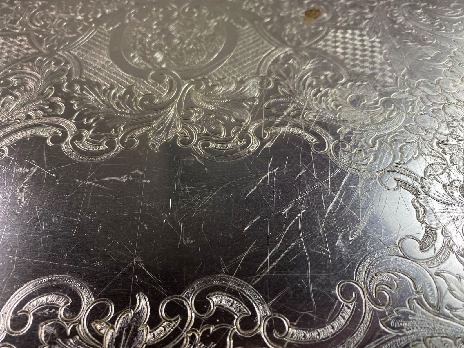 Kensington No 7860 Silver Plated Patterned Serving Platter Tray Rectangular 23??x 16 - 3