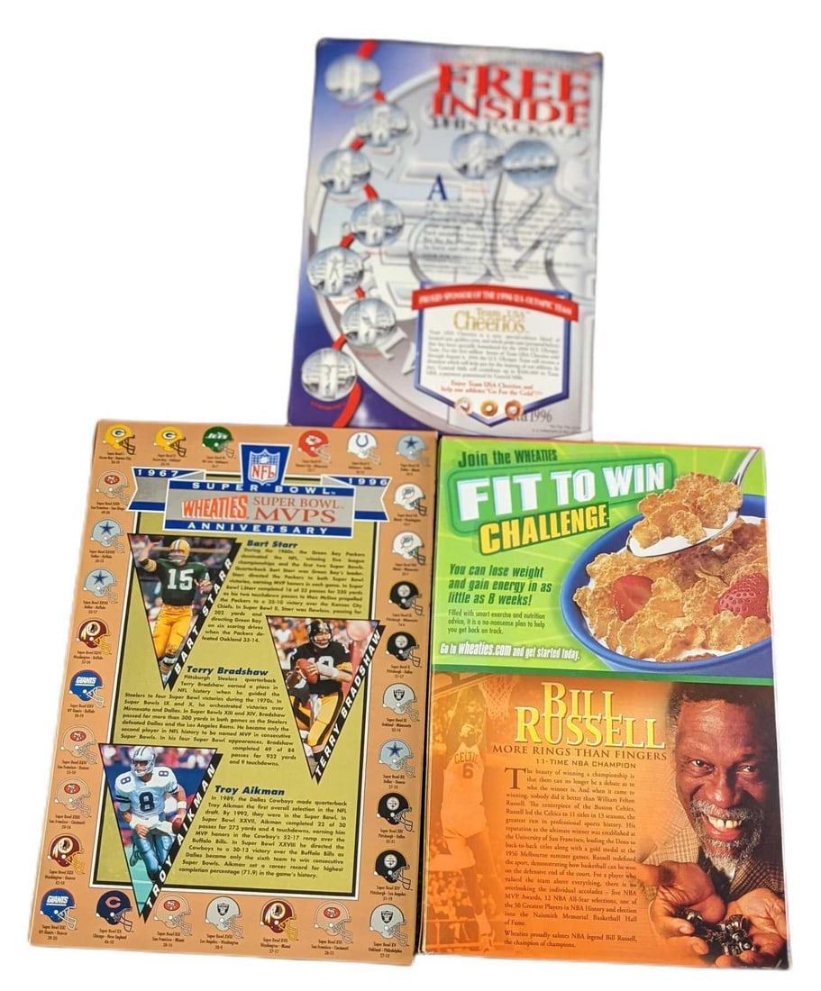 Three Collectable Cereal Boxes Cheerios Wheaties - 6