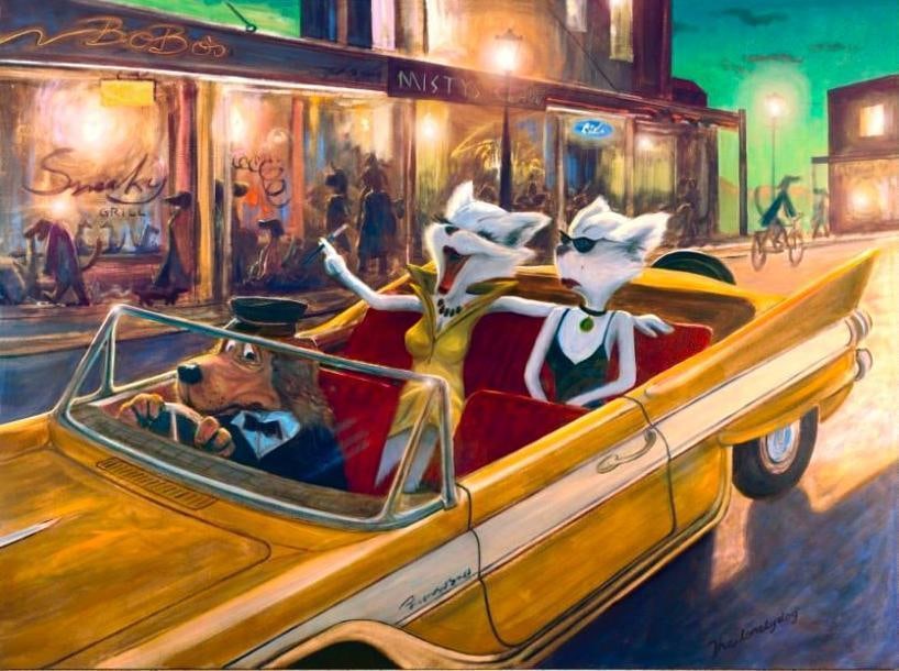 S&N Ivan Clarke "Outrageous Gossip" Medium Giclée: S&N Ivan Clarke "Outrageous Gossip" Medium Giclée Signed and numbered giclee on canvas print of Outrageous Gossip by Ivan Clarke. Comes in the original tube with the COA. This medium (30