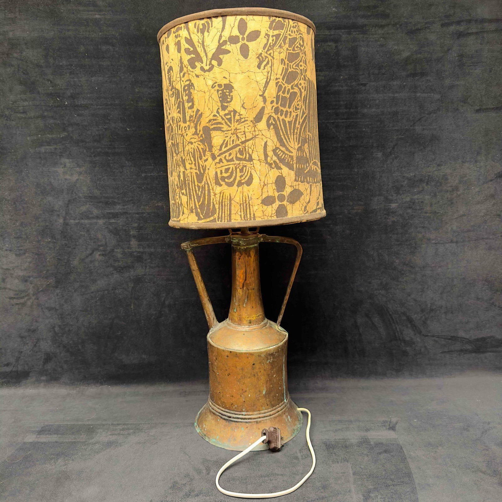 Brass Table Desk Light Fixture Oriental Lamp Shade (1 of 10)