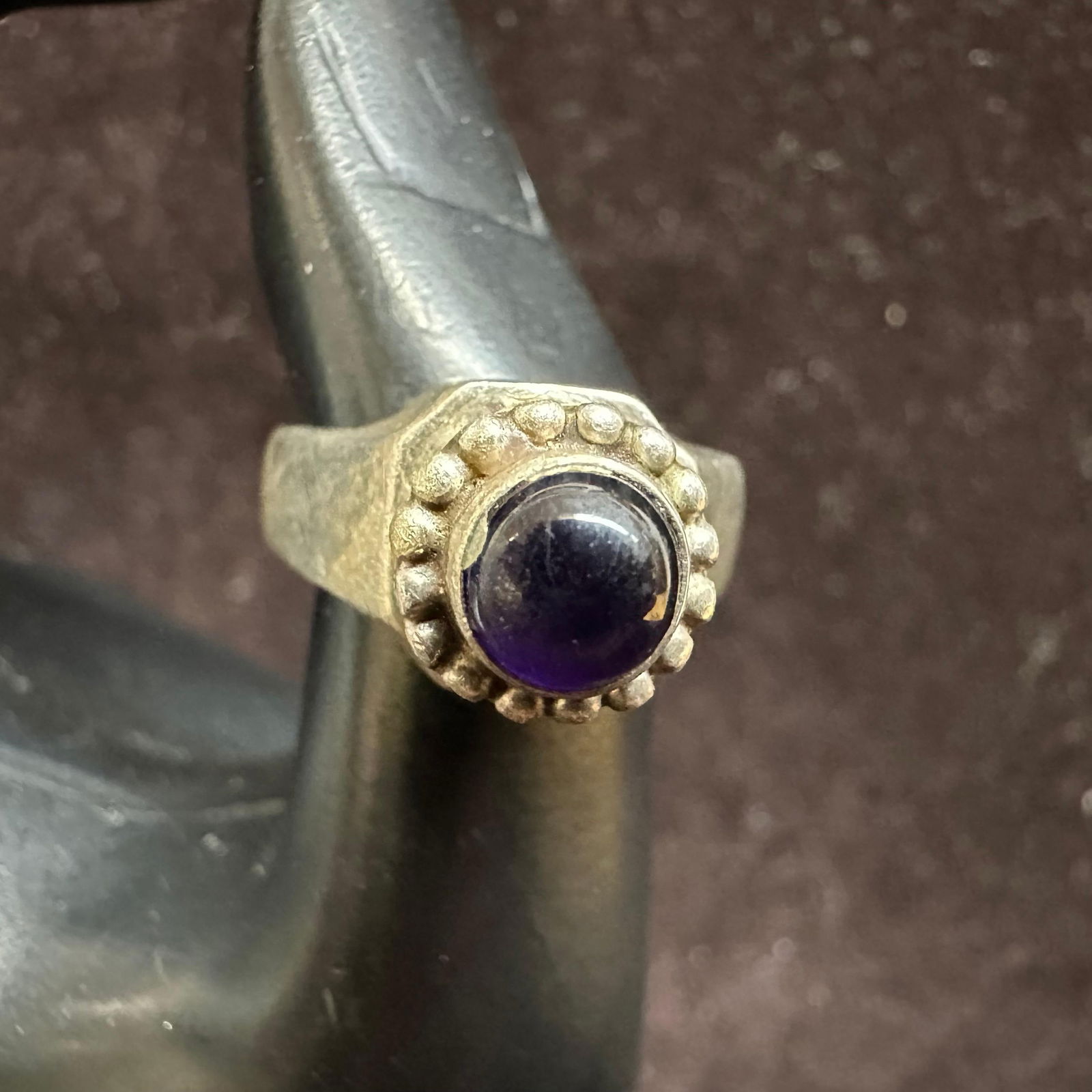 Purple Amethyst Single Stone Sterling Fine Ring: This item is in good pre-owned, previously used/displayed condition with noticeable light wear and surface scratches. Please reference all photos for full details. This piece of jewelry has been