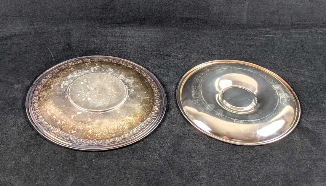 Two Vintage Silverplate Serving Plates - 5