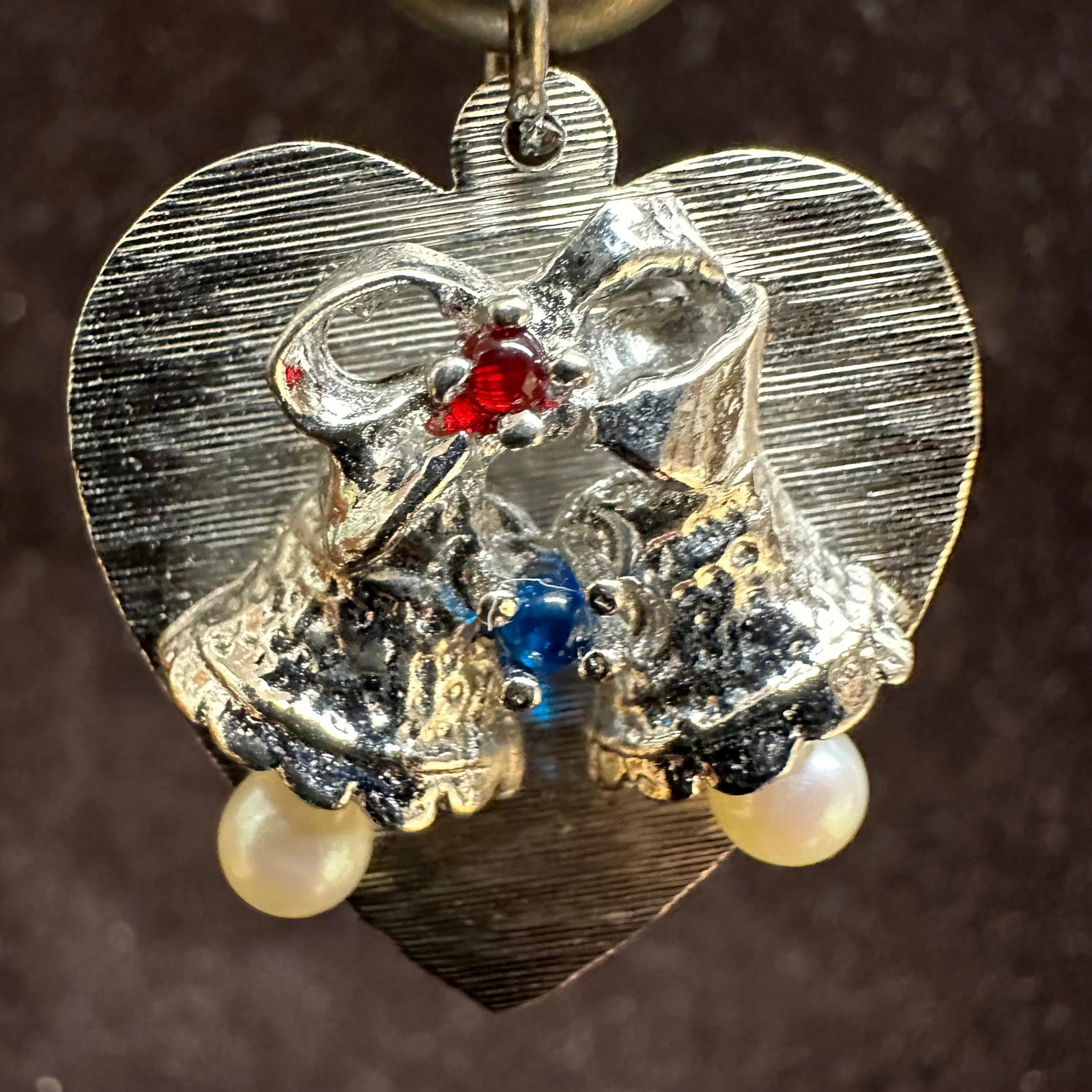 Bells Sterling Silver Pendant Q59 Red White and Blue Accents: This item is in good pre-owned, previously used/displayed condition with noticeable light wear and surface scratches. Please reference all photos for full details. This piece of jewelry has been teste