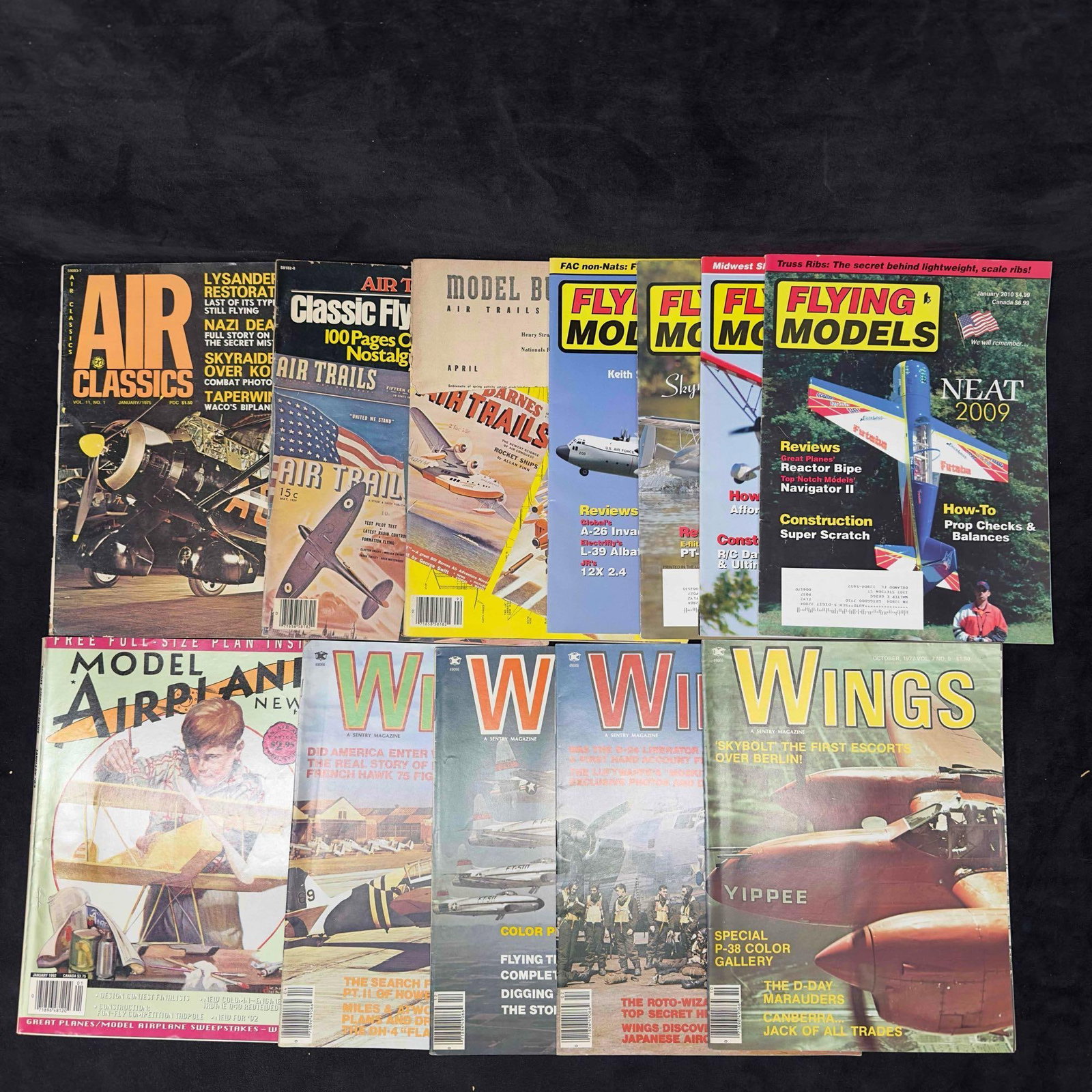 Air Classics Flying Models Airplane Aviation Magazine Lot of 12 Twelve Magazines Collection Set: Air Classics Flying Models Airplane Aviation Magazine Lot of 12 Twelve Magazines Collection Set. This Aviation magazine collection includes issues from the 1940's, 1970's, 1990's, 2009, an