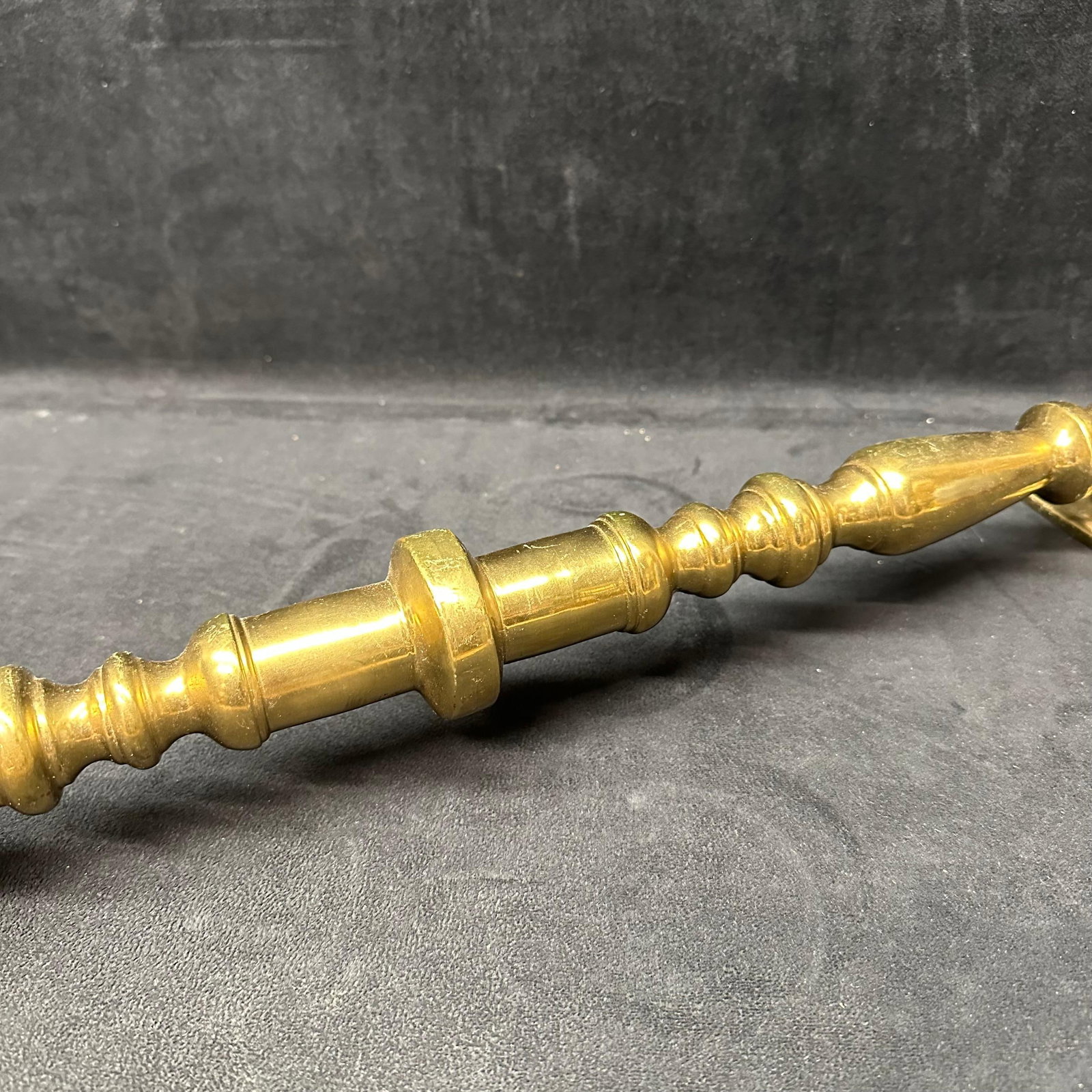 Antique Style Solid Brass Turned Architectural Pull Handle - 4