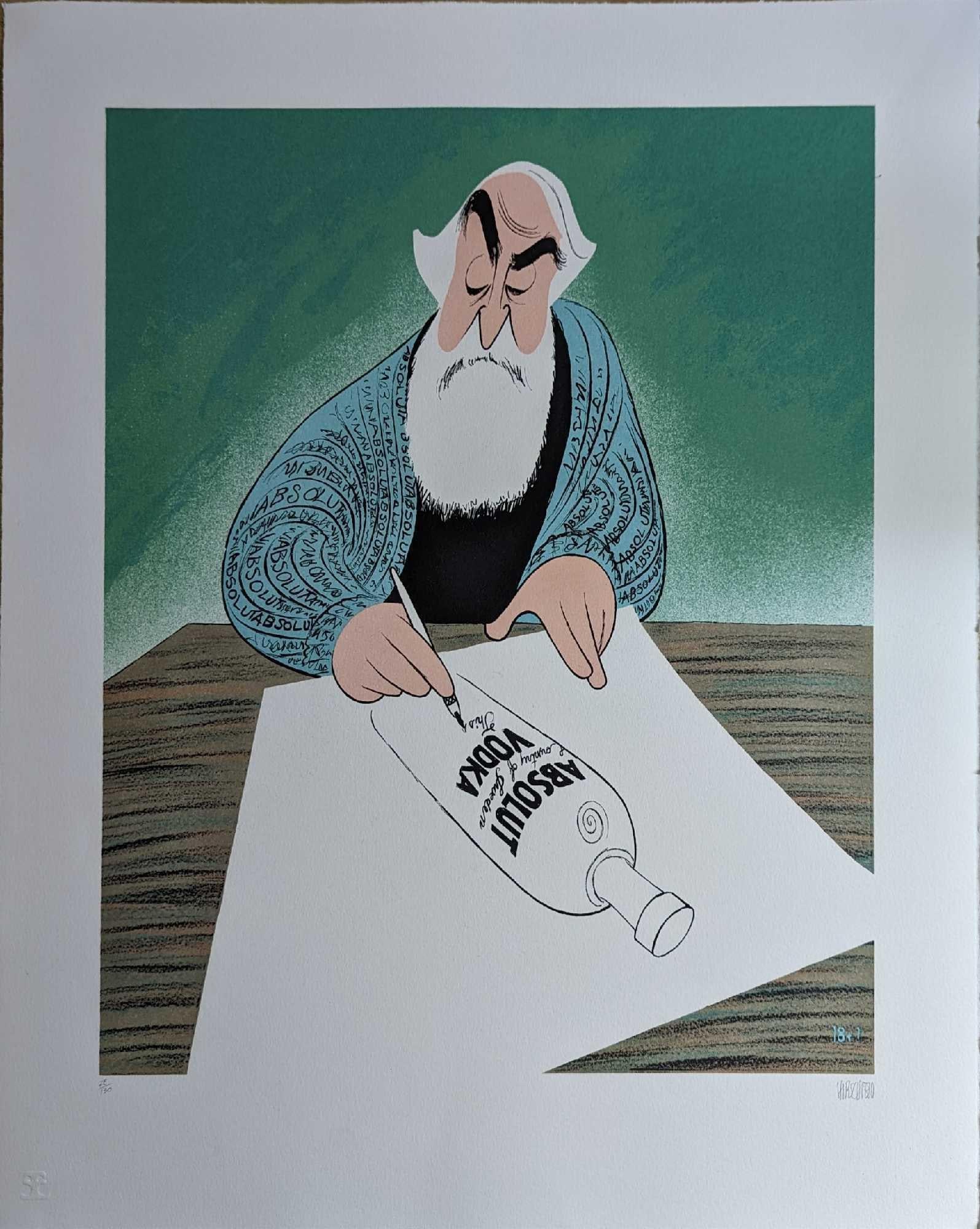 S&N Al Hirschfeld Absolut Vodka Print Self Portrait (1 of 6)