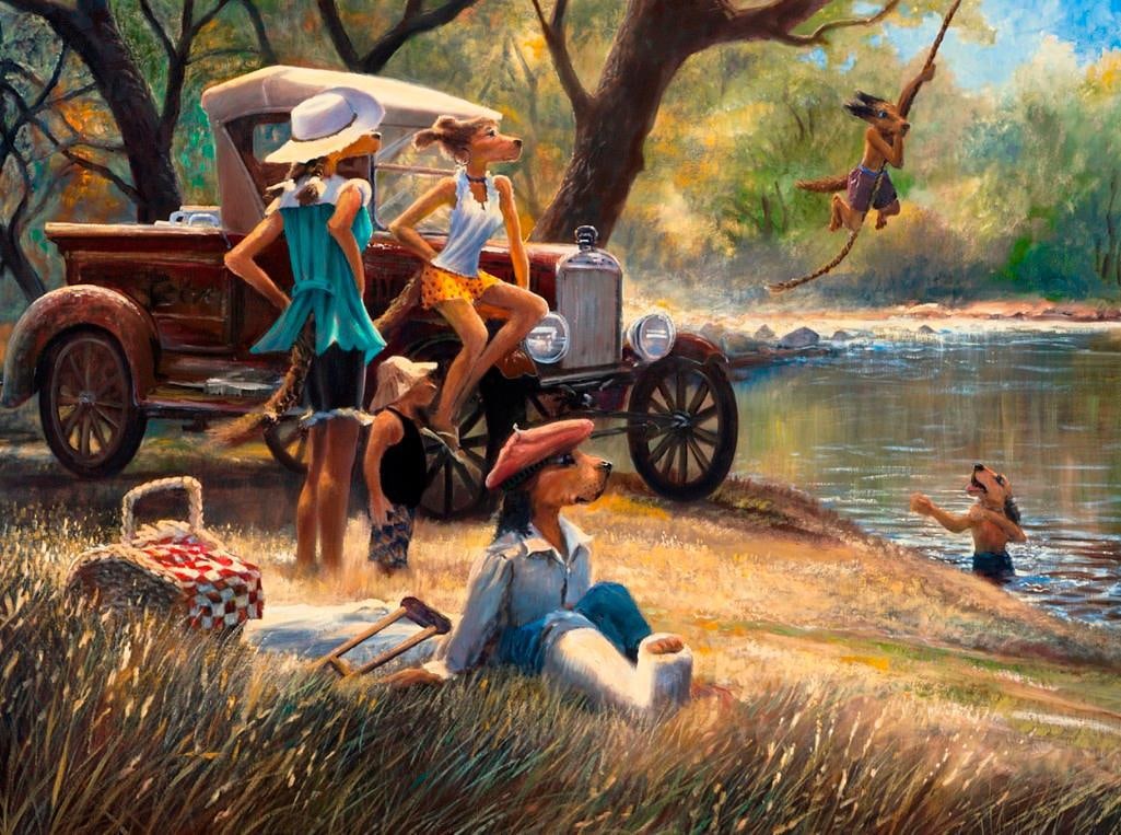 S&N Ivan Clarke "Summers End" Large Giclée: S&N Ivan Clarke "Summers End" Large Giclée Signed and numbered giclee on canvas print of Summers End by Ivan Clarke. Comes in the original tube with the COA. This large (40 x 30) piece c