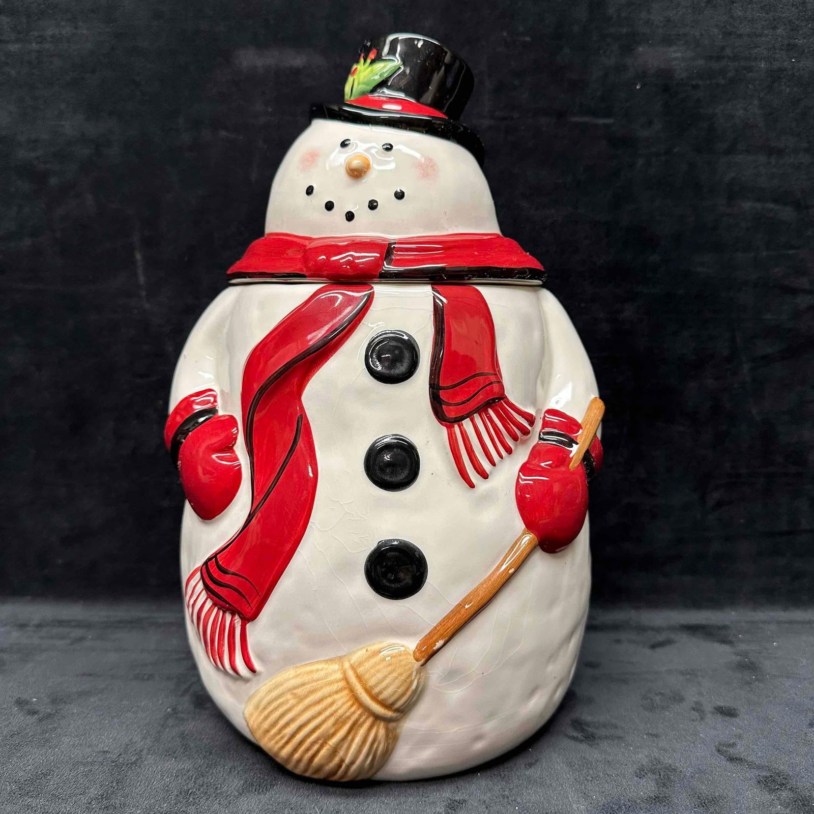 Mrs. Fields Snowman Holiday Christmas Cookie Jar Treat Container (1 of 7)