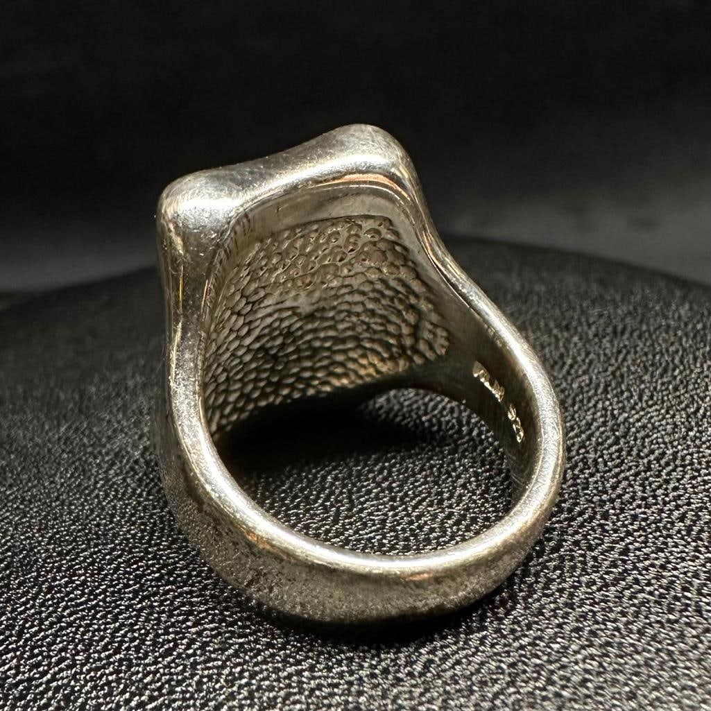 Sterling Rounded Rectangular Ring - 2