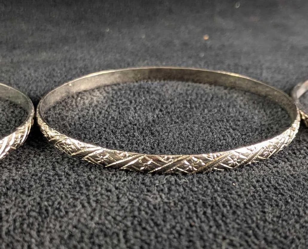 Silver Colored Bracelet Stacking Set - 4