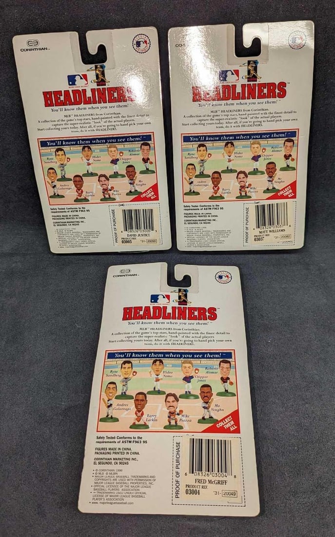 3 MLB Headliners Baseball Figures - 5