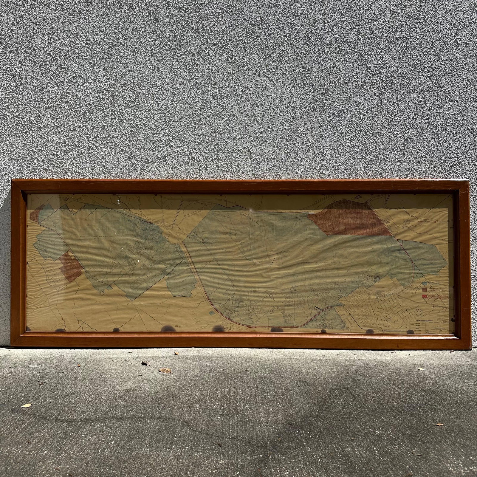 1972 Wright-Patterson Air Force Base Wall Map Hand-Colored Military Planning Document Cold War Era: Offered here is an original large-format U.S. Air Force base planning map from Wright-Patterson Air Force Base, one of the most historically significant military installations in the United States. Th