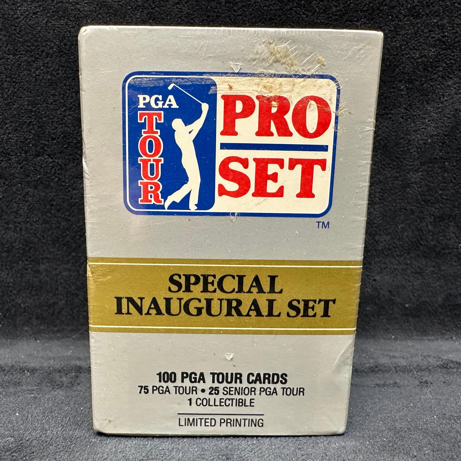 Factory Sealed 1990 Pro Set PGA Tour Golf Trading Cards: Sealed. This item is in good, like-new, previously displayed condition with noticeable light wear and surface markings. Please reference all photos for full details. Measurements: 4" x 2 3/4"