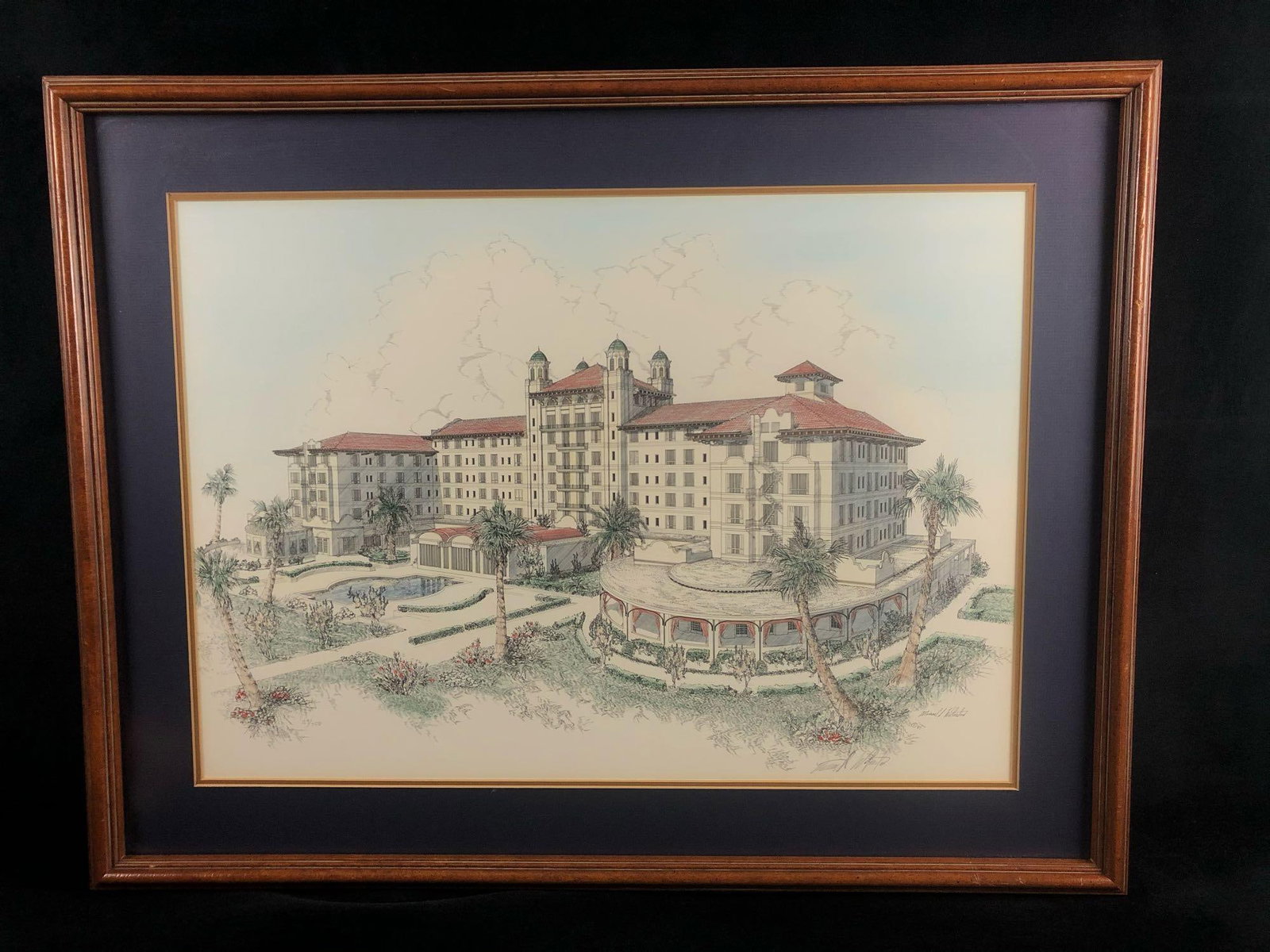 Vintage 1984 Double Signature Michael S Wolverton Numbered 129/750 Lithograph: Vintage 1984 Double Signature Michael S Wolverton Numbered 129/750 Lithograph. This piece is in great condition professionally framed and matted. Measurements are 30" x 32" 
