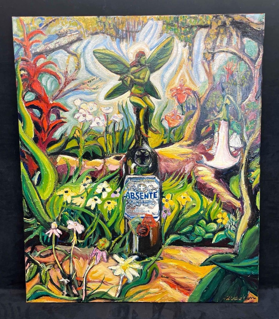 Original Oil On Canvas Off The Beaten Path Colorful Figurative's By John J. Graham 2007: This lot contains a Original Oil On Canvas Off The Beaten Path Colorful Figurative's By John J. Graham 2007. John J. Graham was born in Jackson, Mississippi in 1975 and spent most of his childho