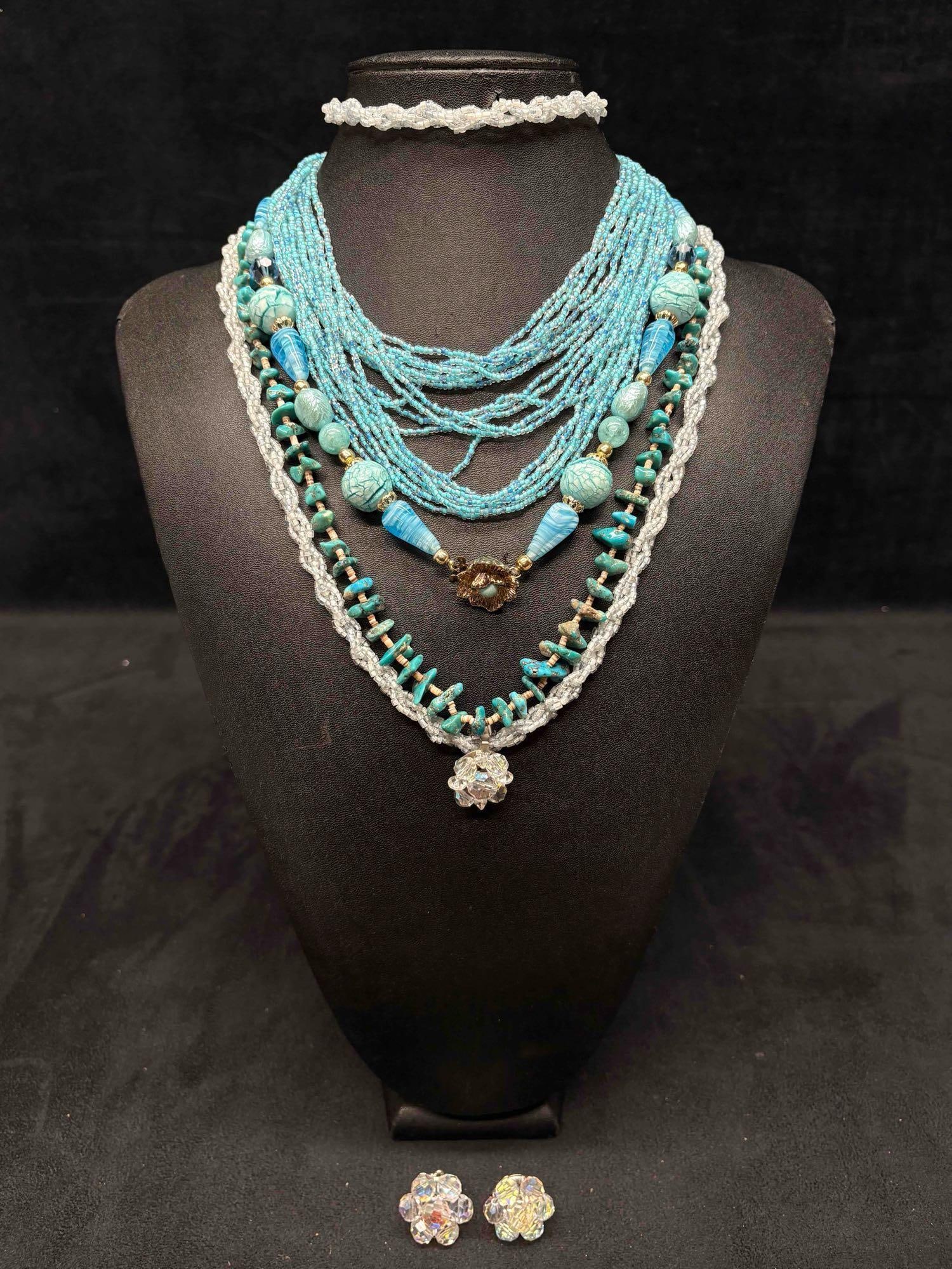 5pc Blue Oceanic Necklace Lot (1 of 13)