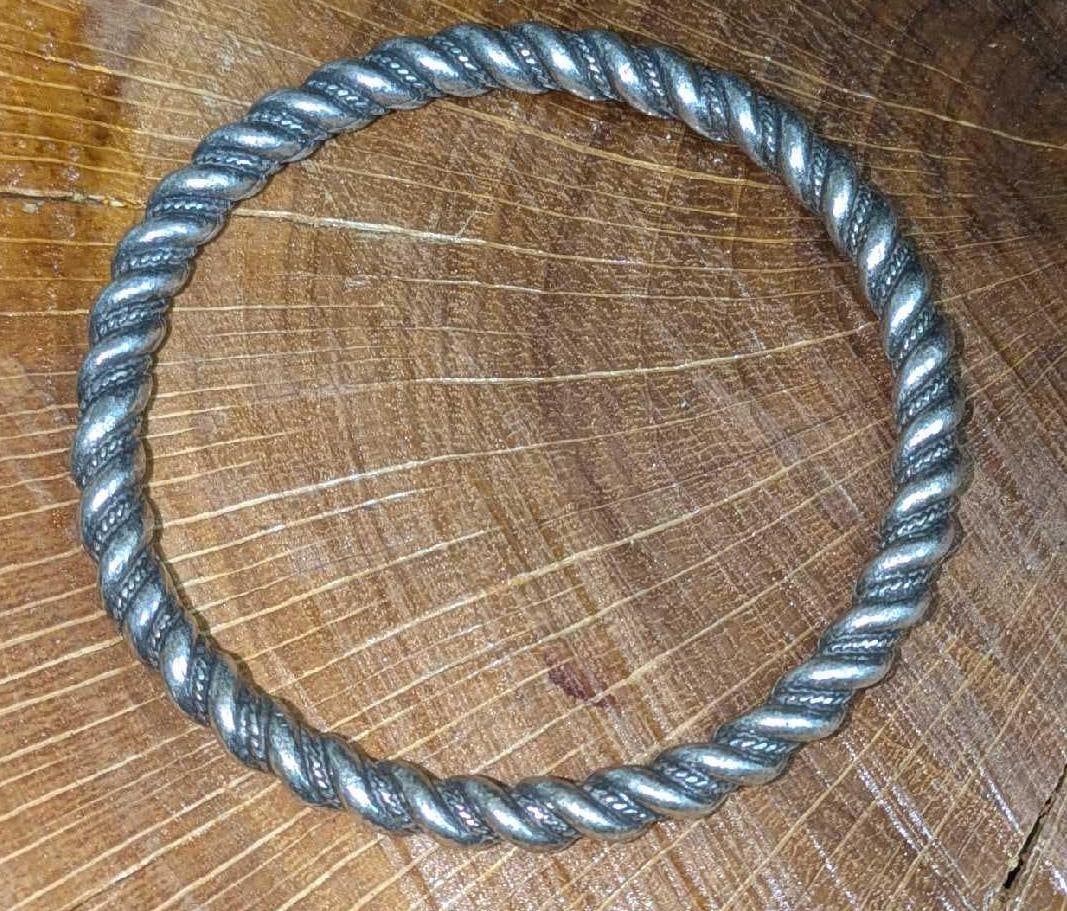 Vintage Sterling Silver Twisted Cuff Bangle Bracelet F (1 of 4)