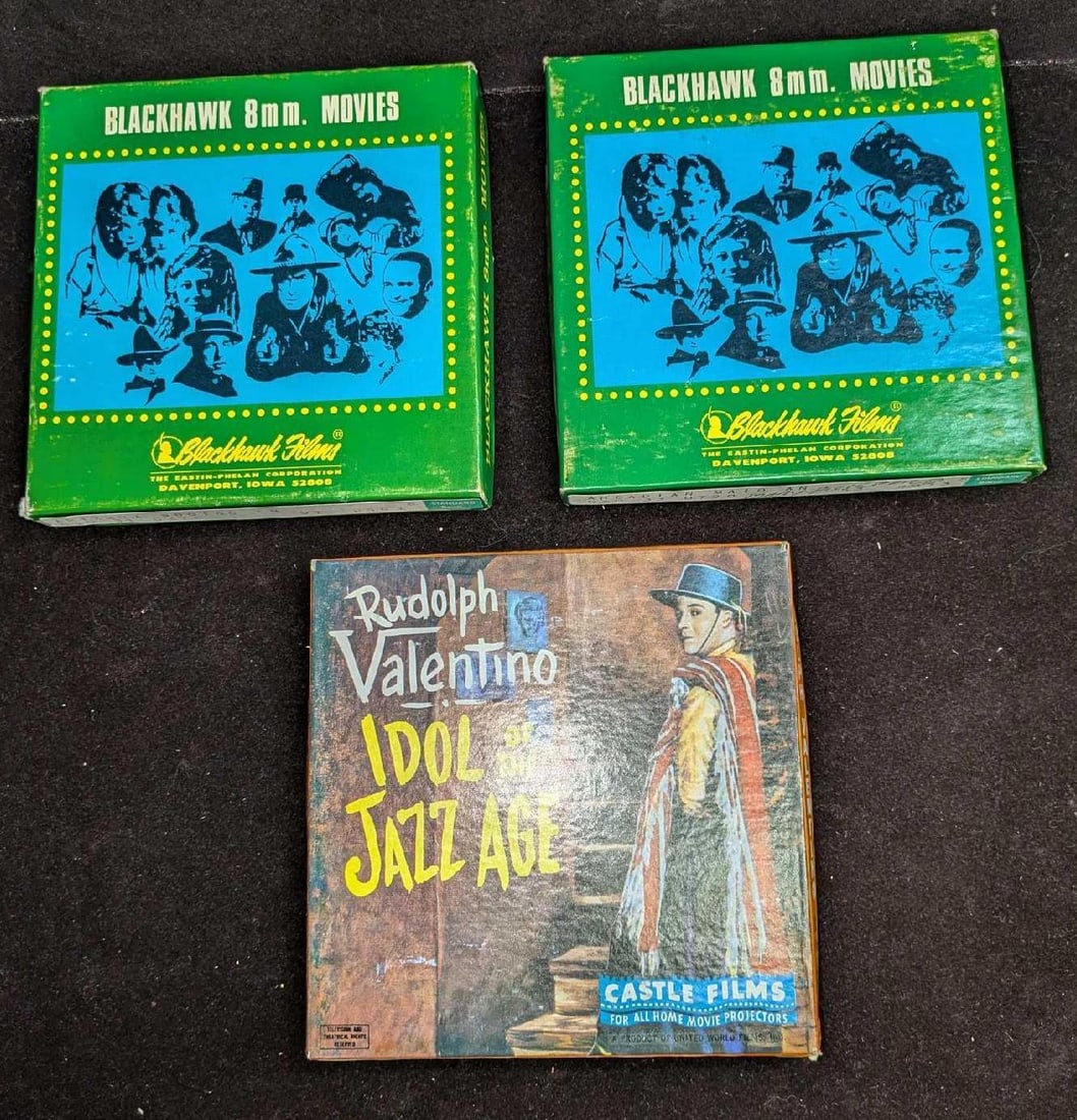Vintage 8mm Film Movie Rudolph Valentino Arizona Wooing Arcadian Maid: Vintage 8mm Film Movie Rudolph Valentino Arizona Wooing Arcadian Maid. This lot includes: (1) Rudolph Valentino - Idol Of The Jazz Age. By Castle Films. The film comes in the original box that is app