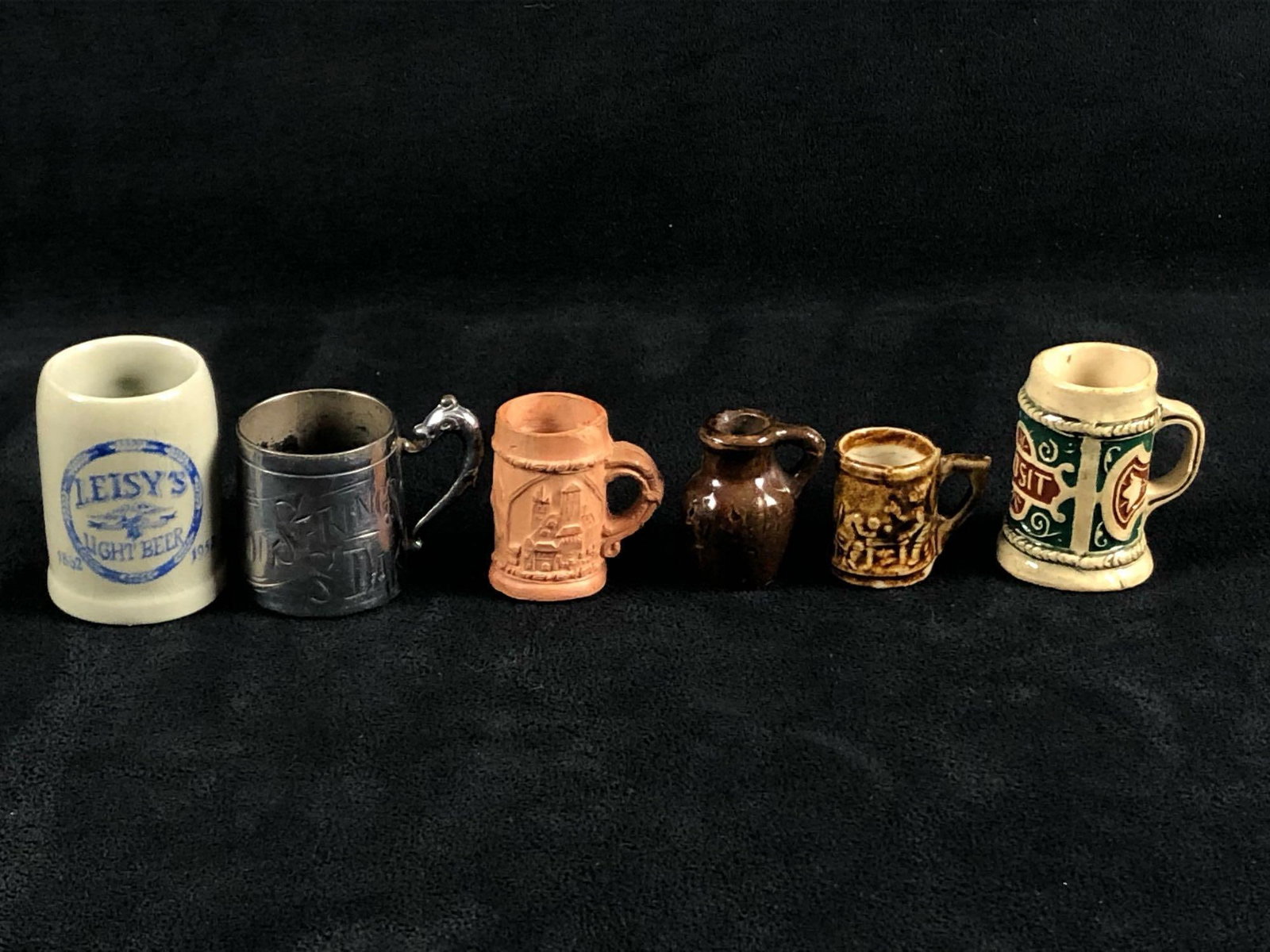 Vintage Lot Of Miniature Stone wear - Silver Plated Mugs / Stein's 1" -2" #4: Vintage Lot Of Miniature Stone wear - Silver Plated 1" -2". This vintage lot of steins is in good condition with no cracks or dents .Some scuffing paint loss or paint chipping can be expected.Please l