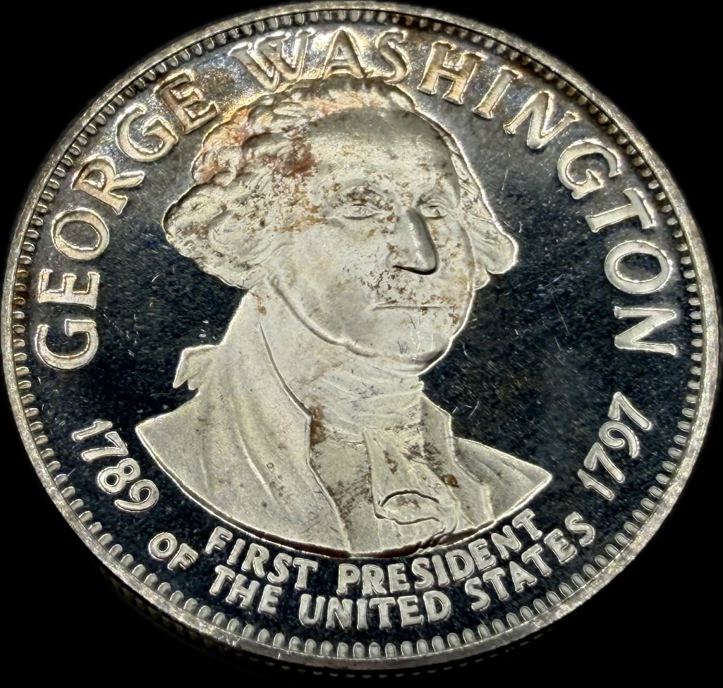 George Washington Sterling Silver Presidential Coin: These coins have been tested and researched to the best of our ability prior to listing. Please view photos, as they are a part of the condition. DETAILS: Metal - .925 Sterling Silver Tested - Yes Si