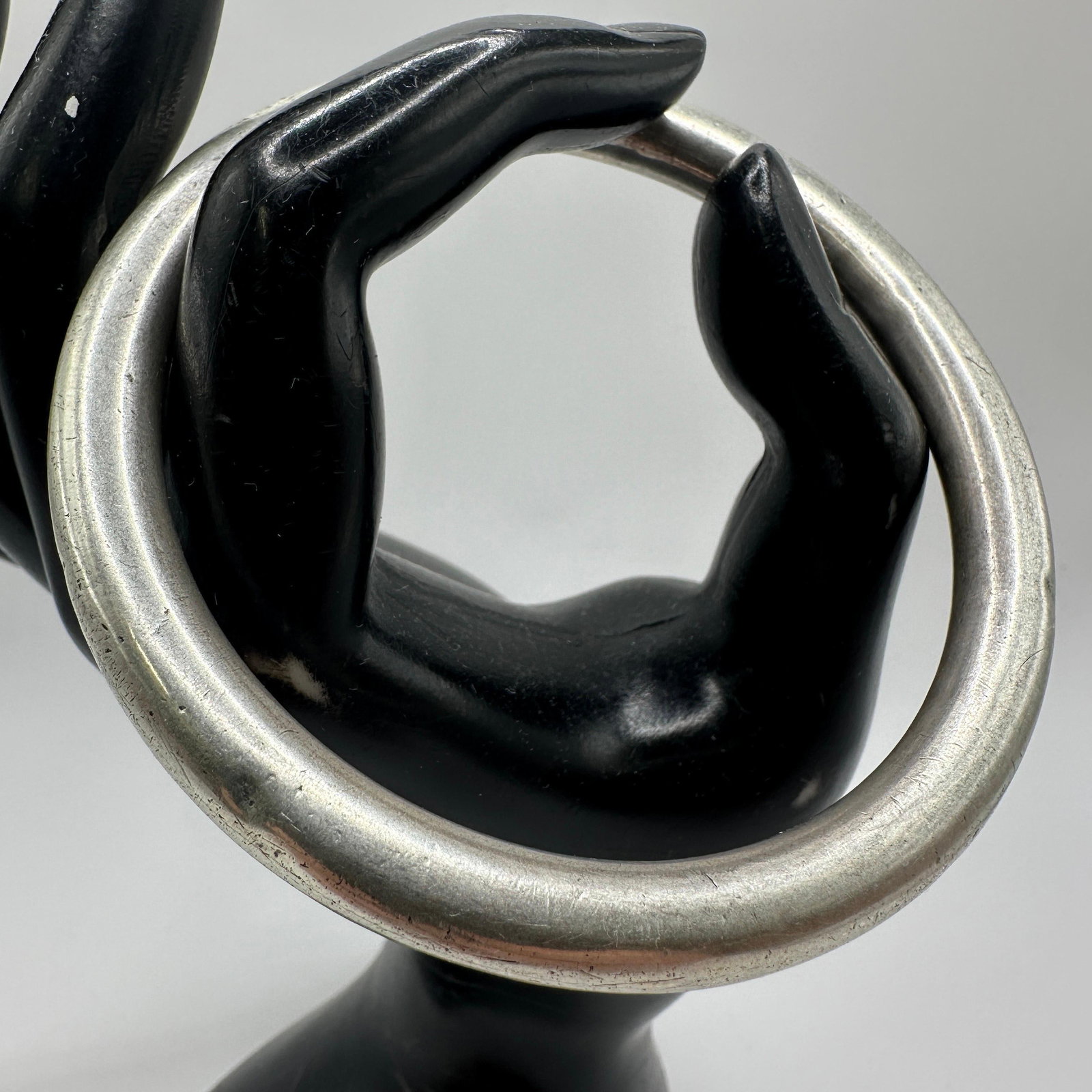 Sterling Silver Minimalist Tube Design Bangle Bracelet: This item is in pre-owned, previously used/displayed condition with noticeable light wear and surface scratches. Please reference all photos for full details. This piece of jewelry has been tested and