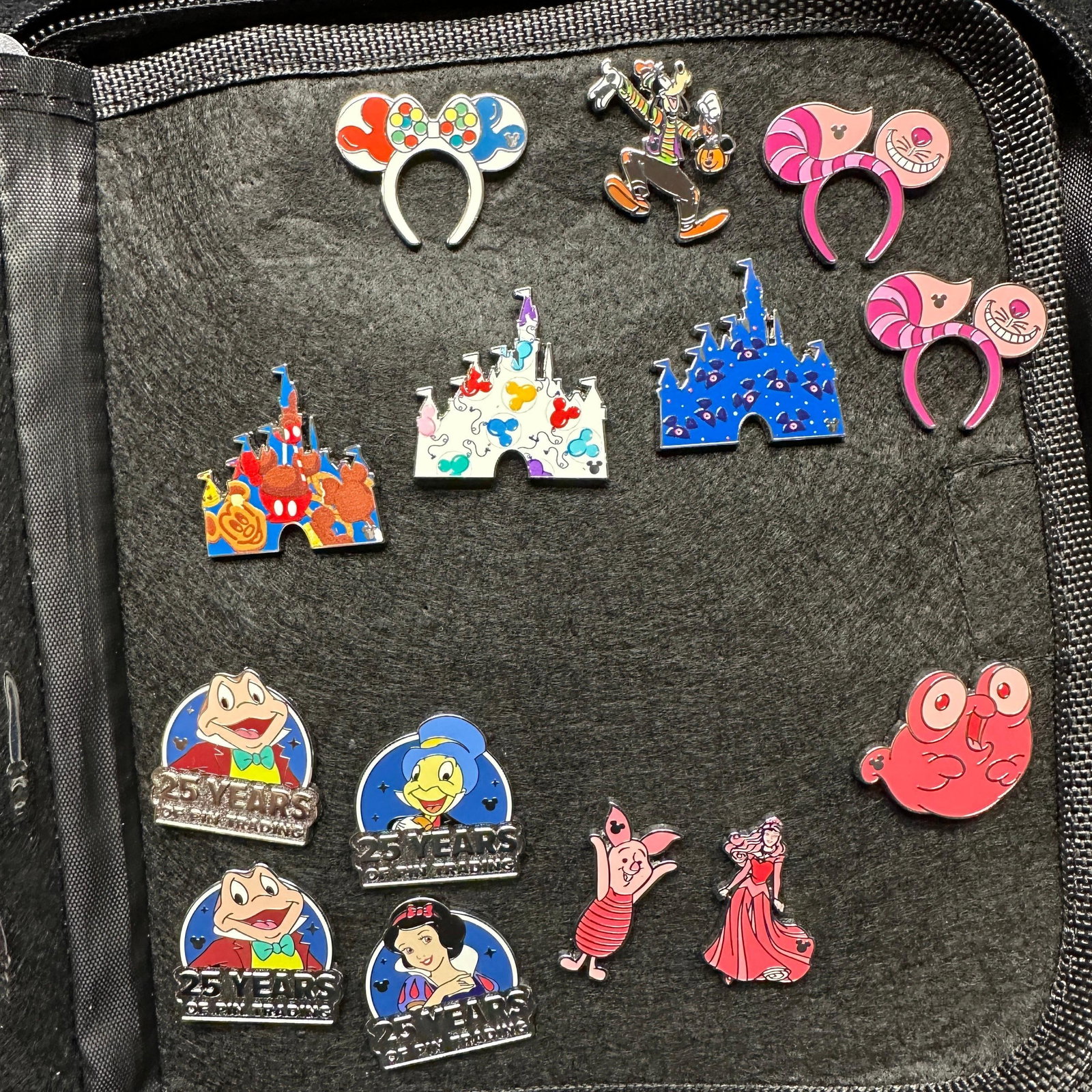 Disney Trading Pin Collection With Carrying Case Hidden Mickey Pins (1 of 13)