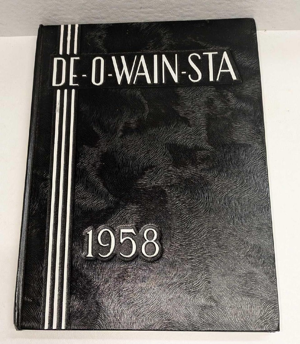 1958 Rome Free Academy Yearbook Hardcover: 1958 Rome Free Academy Yearbook Hardcover. This hardcover yearbook is approx 8 1/4" x 1/2" x 11" and it weighs 1.78lb. The covers have some shelf wear and the inner covers have some markings from age.
