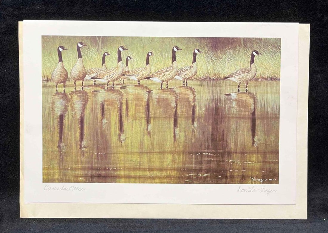 Don Li-Leger Signed Print Canada Geese 1983: This lot contains a Don Li-Leger Signed Print Canada Geese 1983. Li-Leger studied under Frank Beebe and received formal art training from the Vancouver School of Art, Simon Fraser University and the B