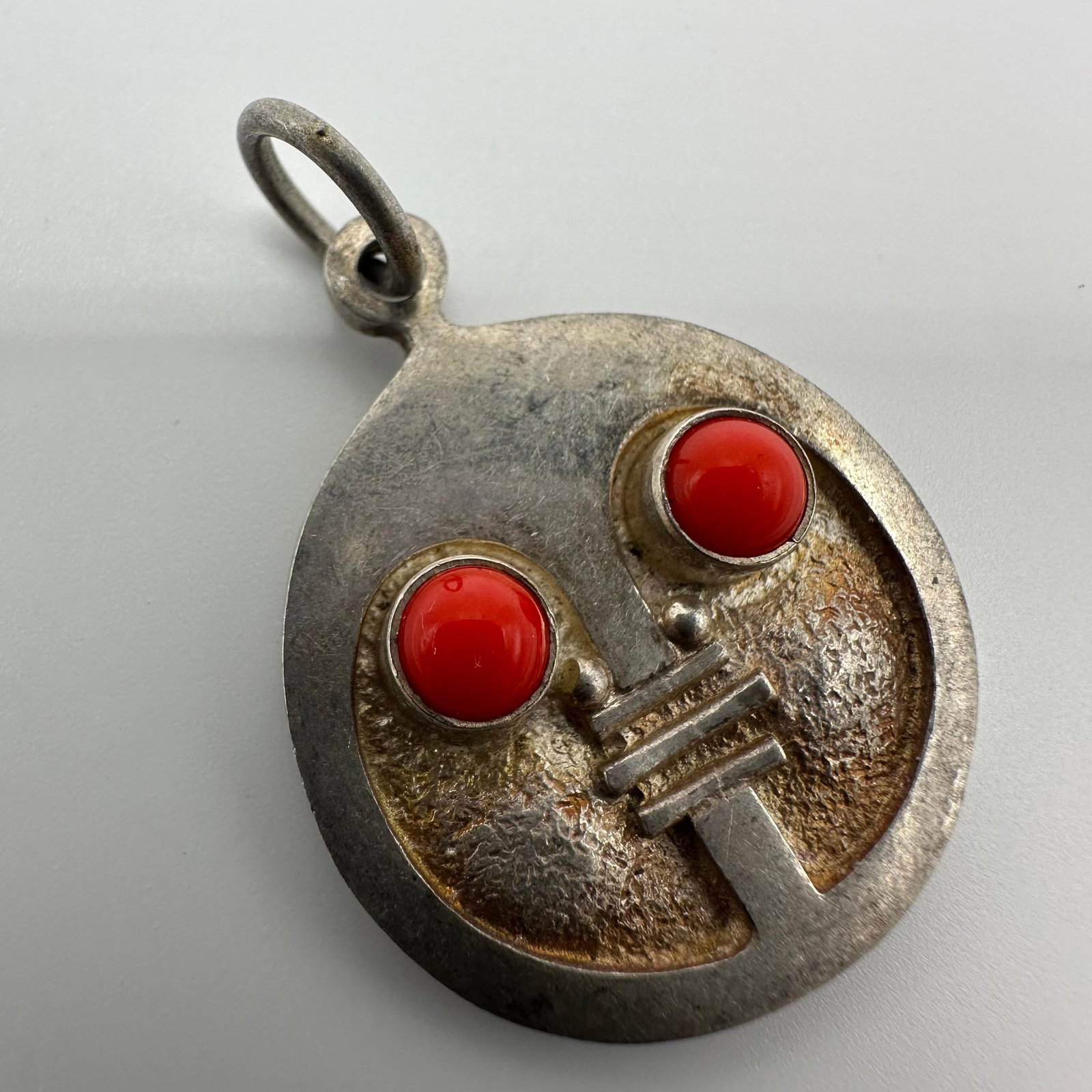 Abstract Taller Guayasamin Ecuadorian Silver Artistic Pendant: This item is in good pre-owned, previously used/displayed condition with noticeable light wear and surface scratches. Please reference all photos for full details. This piece of jewelry has been teste