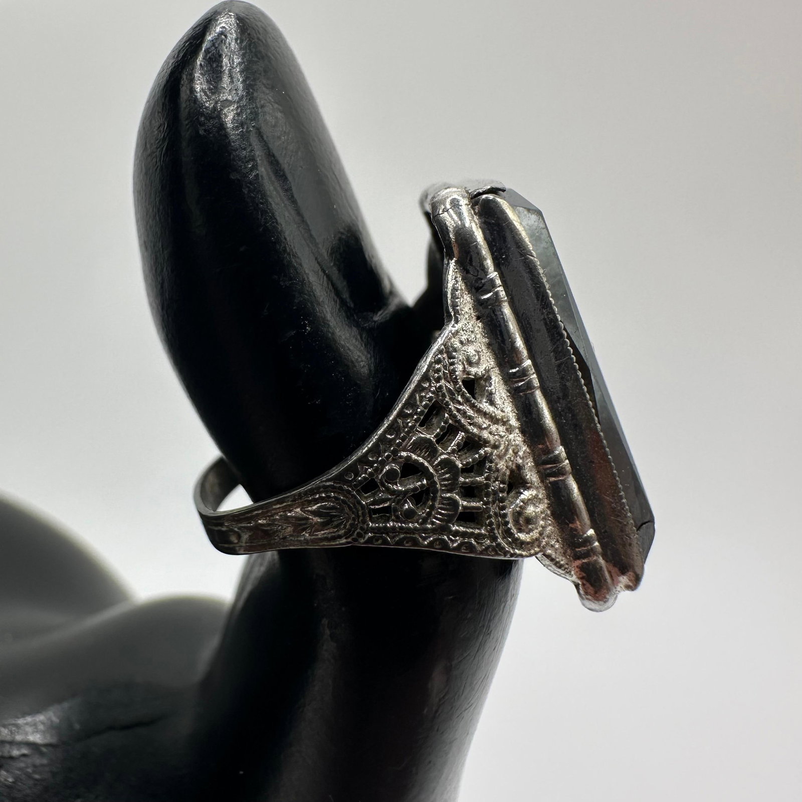 Magnetite Rectangle Sterling Silver Ring - 3