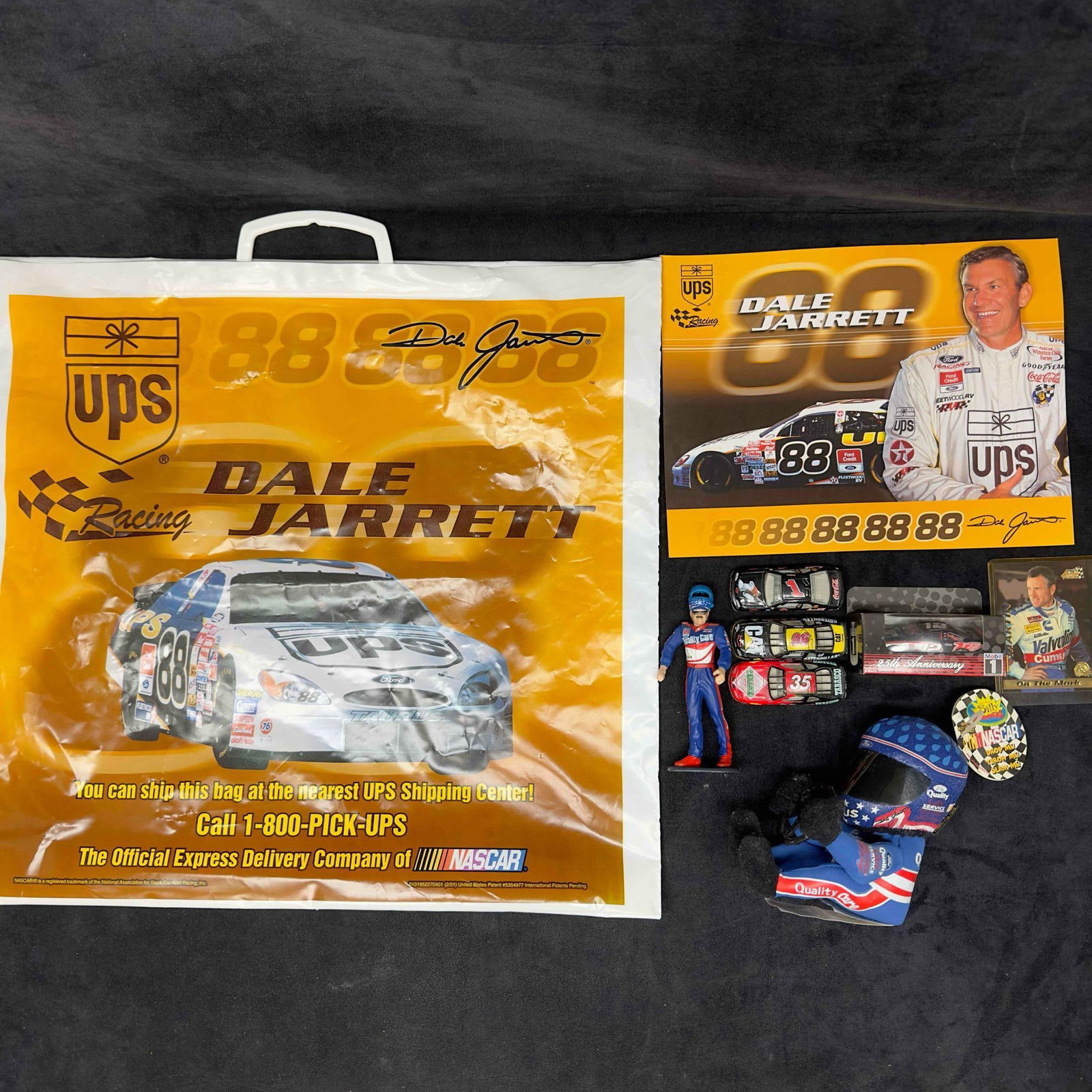 NASCAR Collectors Collectible Collection Lot of Nine 9 Pieces Toys Dale Jarrett: NASCAR Collectors Collectible Collection Lot of Nine 9 Pieces Toys Dale Jarrett. Various collectors items featuring NASCAR driver Dale Jarrett and other driver collectibles. Including some toys, a plu