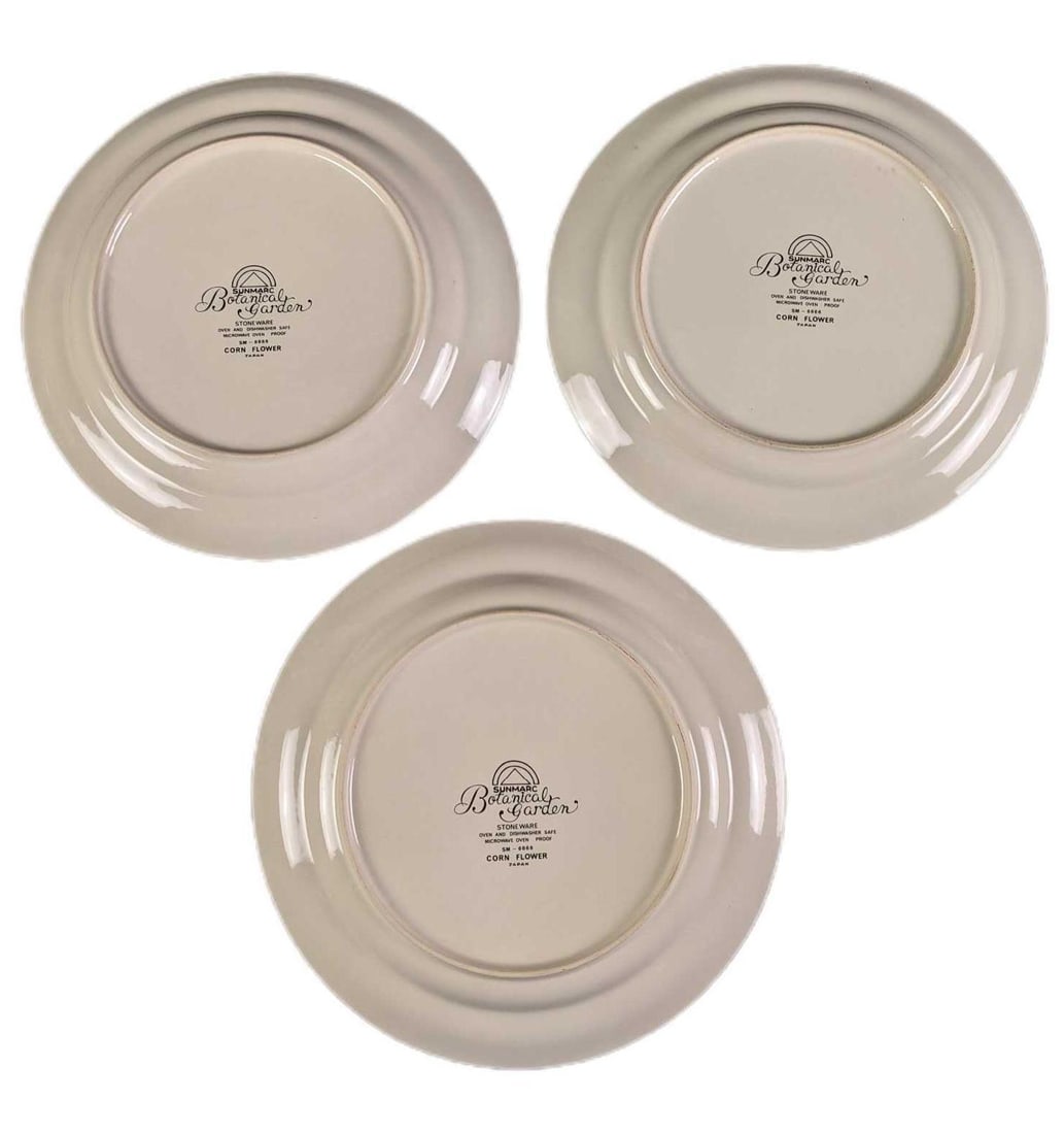 Three Sunmarc Botanical Garden Dinner Plates - 5
