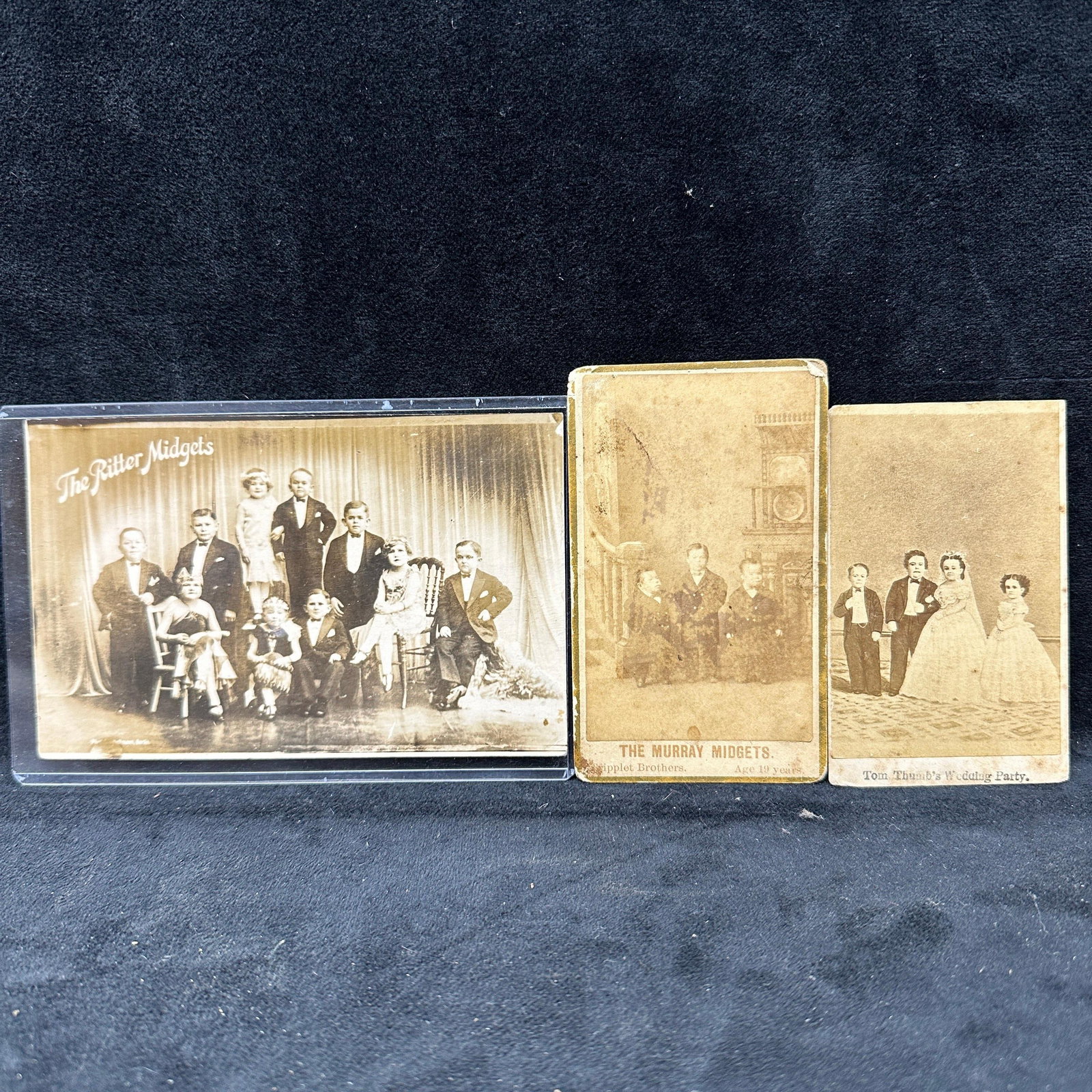 Antique Sideshow Performer Cabinet Card and Postcard Photograph Group (1 of 6)