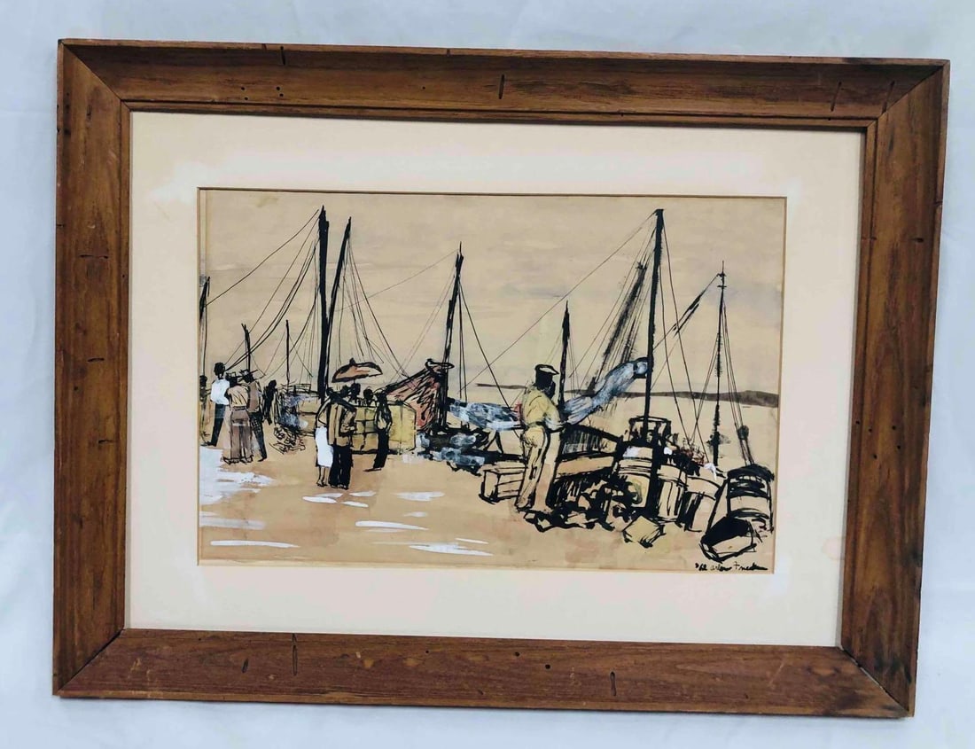 Original Framed Signed Watercolor: This lot contains a Original Framed Signed Watercolor. The frame is approx 18 1/4" x 24 1/4" and the artwork itself is approx 11 1/2" x 18". It weighs about 2bs. Overall The artwork is in good used