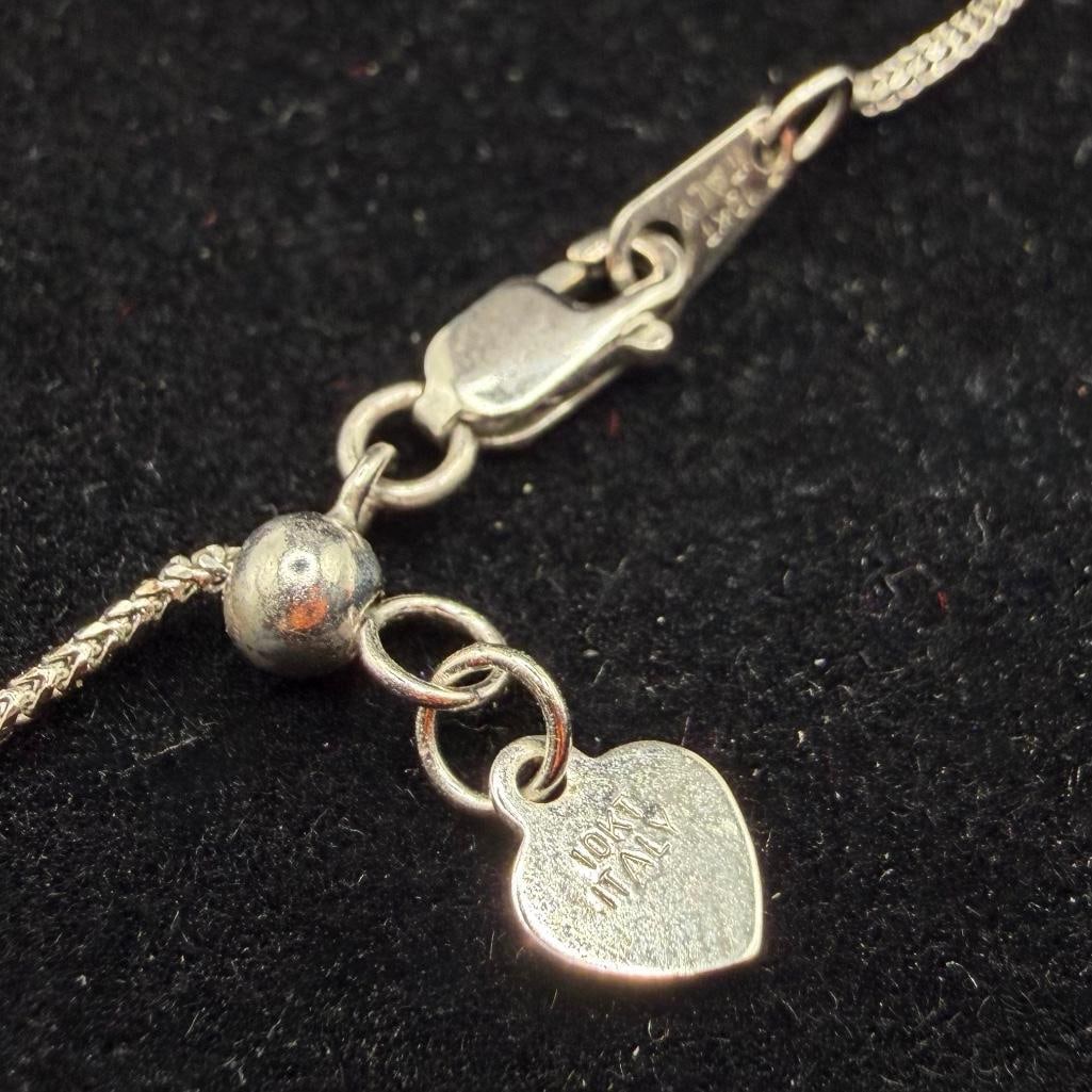 10k White Gold Diamond Tree Pendant - 4