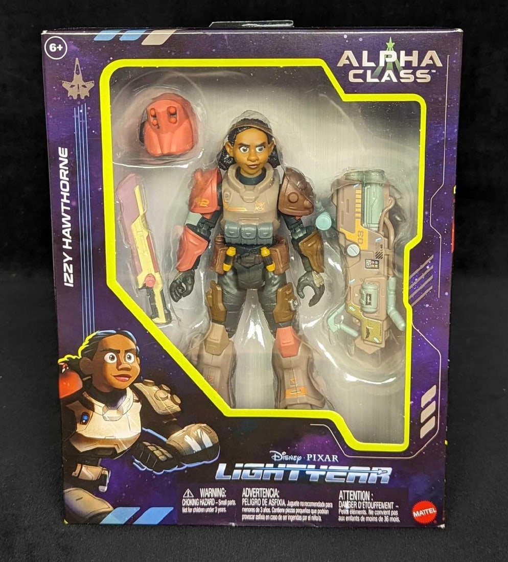 Disney Pixar Lightyear Izzy Hawthorne Figure: Disney Pixar Lightyear Izzy Hawthorne Figure. "Disney And Pixar Lightyear Alpha Class Izzy Hawthorne Figure". The 6.75-inch collector action Izzy Hawthorne figure has 24 articulated joints, including 