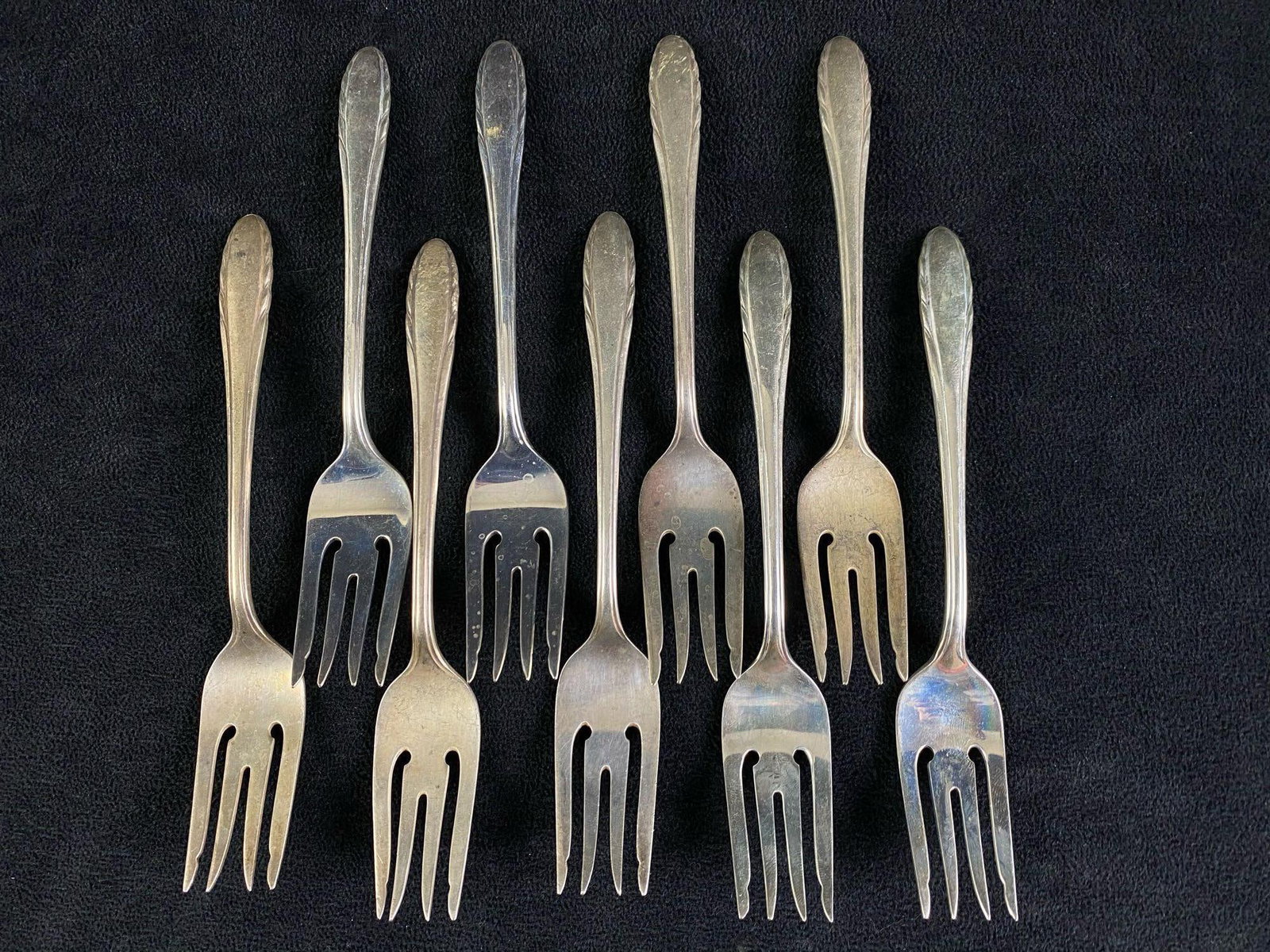 Vintage 1940's Gorham Sterling Silver " Lyric" Forks: Vintage Gorham Sterling Silver " Lyric" Forks All our Vintage - Antique Sterling flatware are tested & researched to be authentic prior to listing . Please review all our pictures they