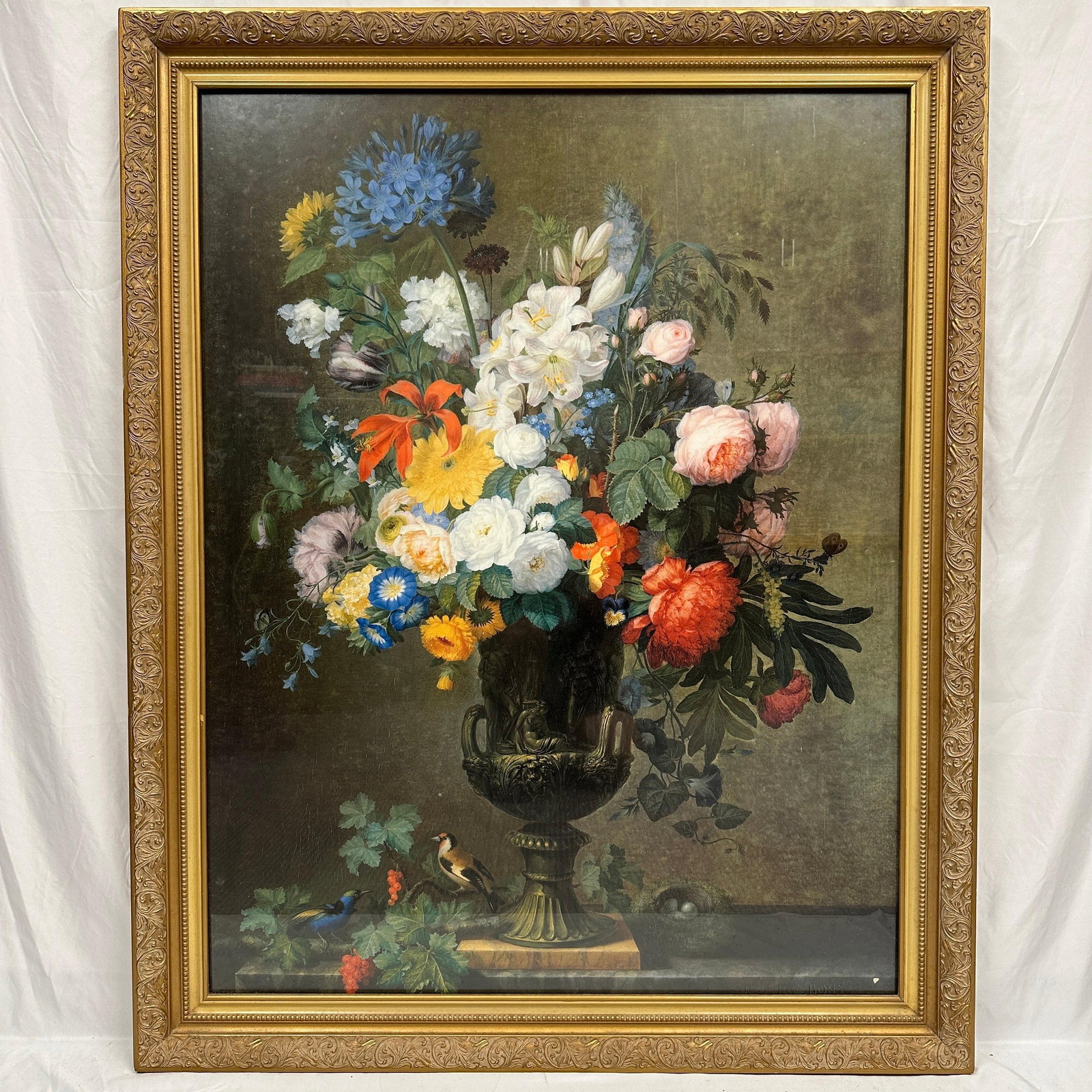 Large Framed Floral Still Life Print After Jean Francois Bony Flowers Art (1 of 8)