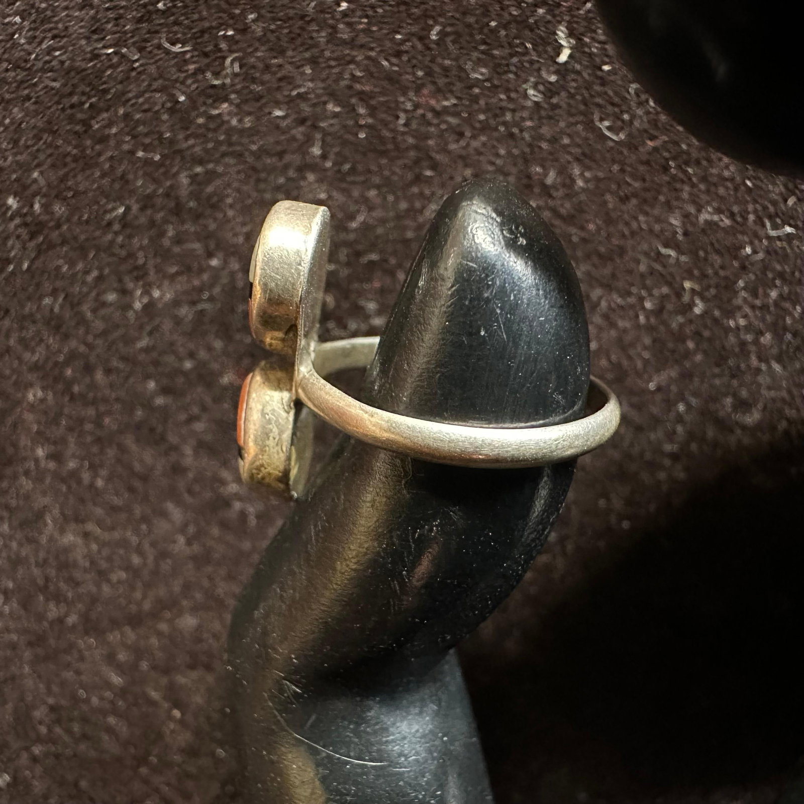 Zuni Style Silver Two Panel Sunface Inlay Ring - 3