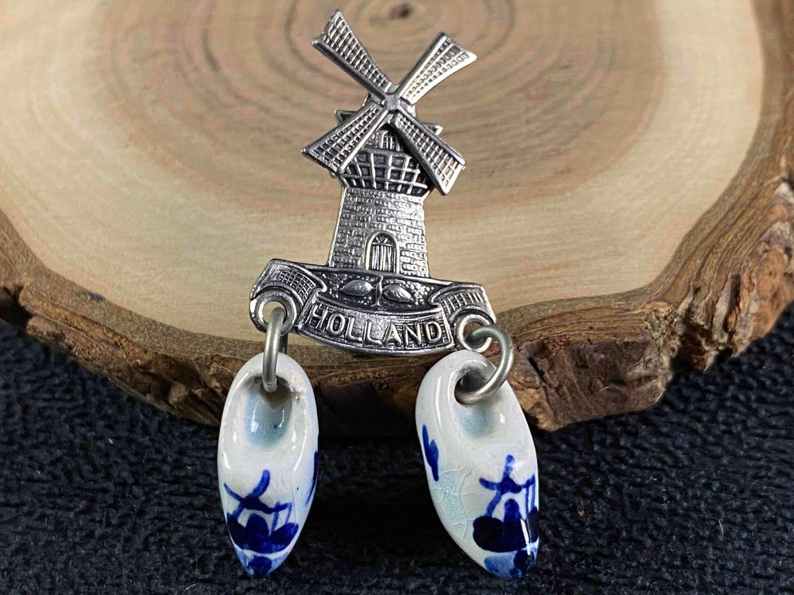 Vintage Holland Sterling Silver Windmill Dutch Shoes Pin / Brooch: This fine piece of vintage jewelry has been researched and tested . Please review all our pictures they are part of our description . Happy Bidding Metal - Sterling 925 Color - Silver Maker - Unknown 