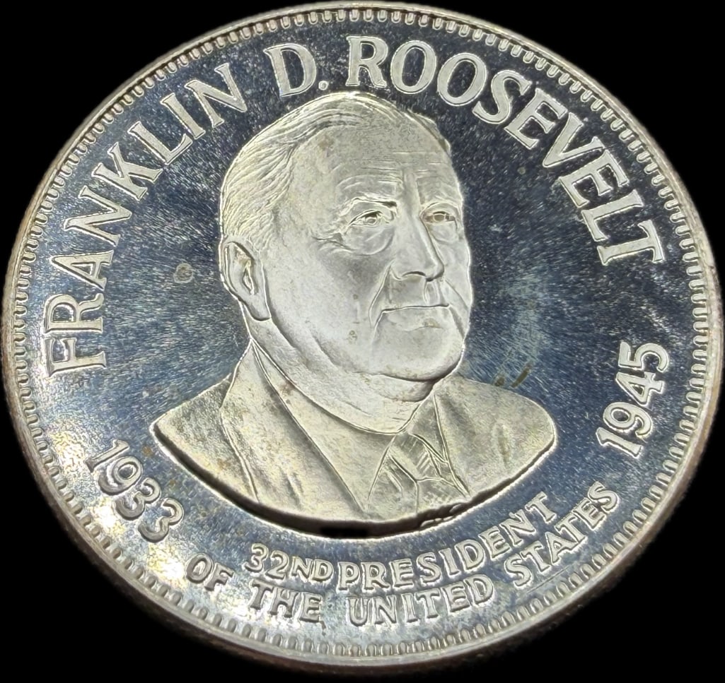 Franklin Roosevelt Sterling Silver Presidential Coin: These coins have been tested and researched to the best of our ability prior to listing. Please view photos, as they are a part of the condition. DETAILS: Metal - .925 Sterling Silver Tested - Yes Siz