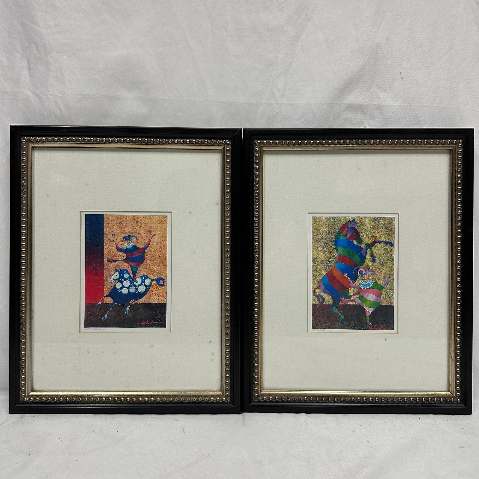 Pair Contemporary Harlequin Limited Edition Prints Artist Signed and Numbered (1 of 6)