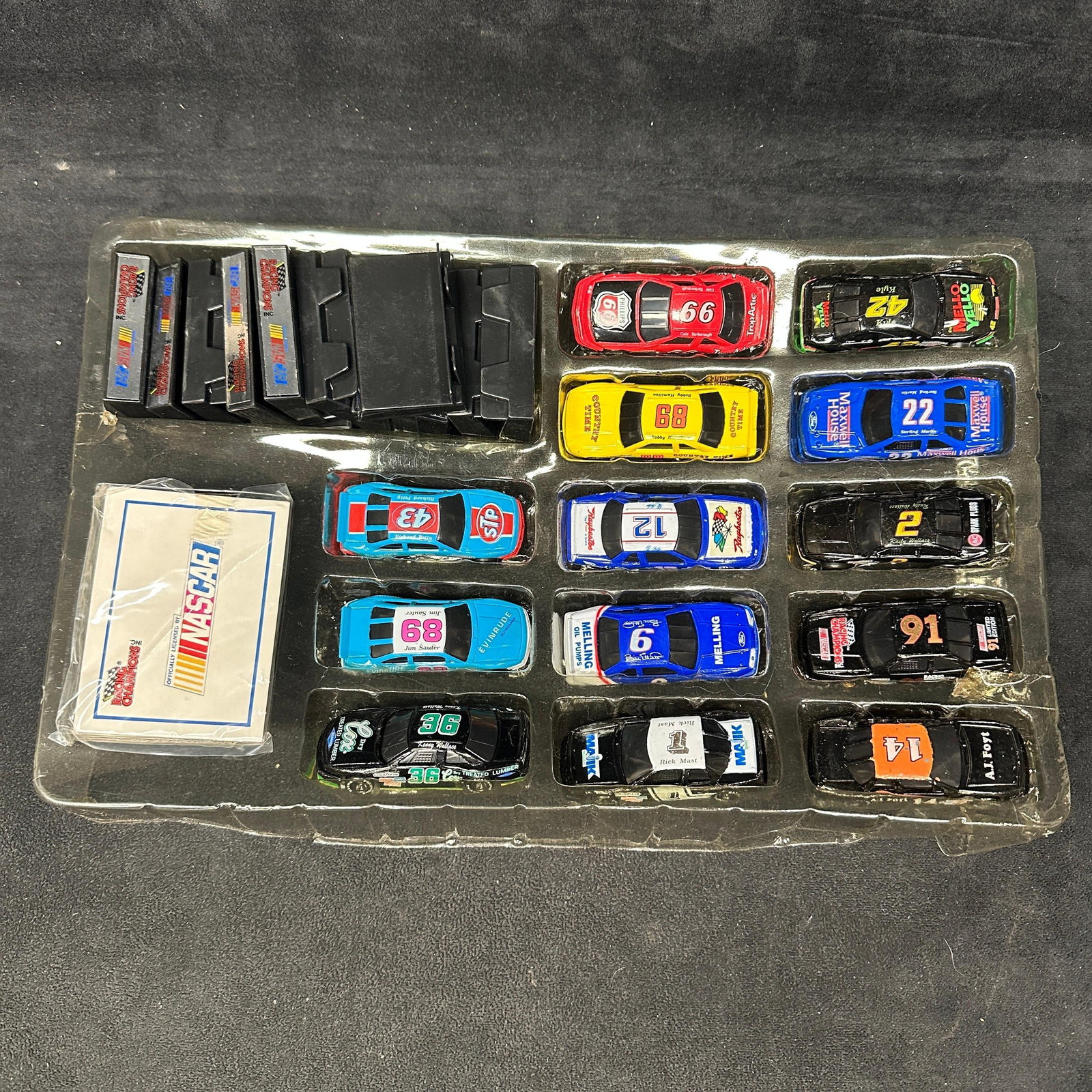 Racing Champions NASCAR Die Cast Car Set With Black Display Stands (1 of 5)