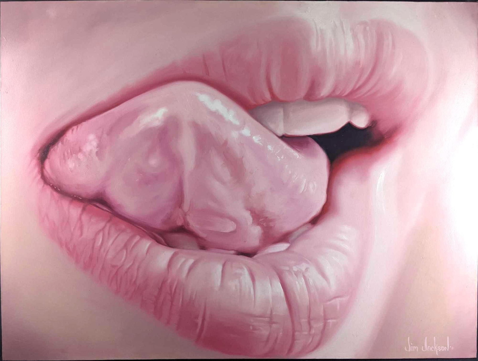 Original Jim Jackson Oil Painting Mouth: Original Jim Jackson Oil Painting Mouth This is a beautiful original oil painting by Jim Jackson. The painting is in great condition with no known damage. Jim Jackson is a well-known Orlando Artist th