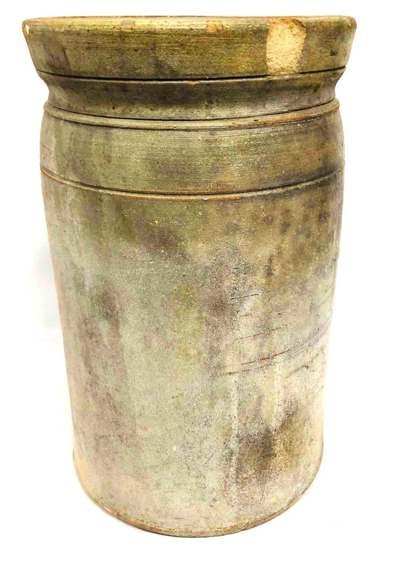Large Clay Jug: This lot contains a Large Clay Jug. It is approx.6 1/4" x 6 1/4" x 9 3/4" and it weighs about 5.7lbs. Overall the jug is in good used condition with some light wear from use over time. Please