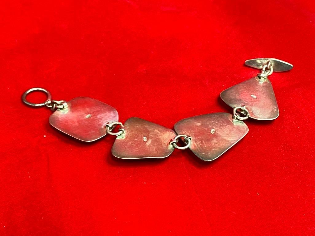 Sterling Silver Lace Agate Toggle-Clasp Bracelet - 2