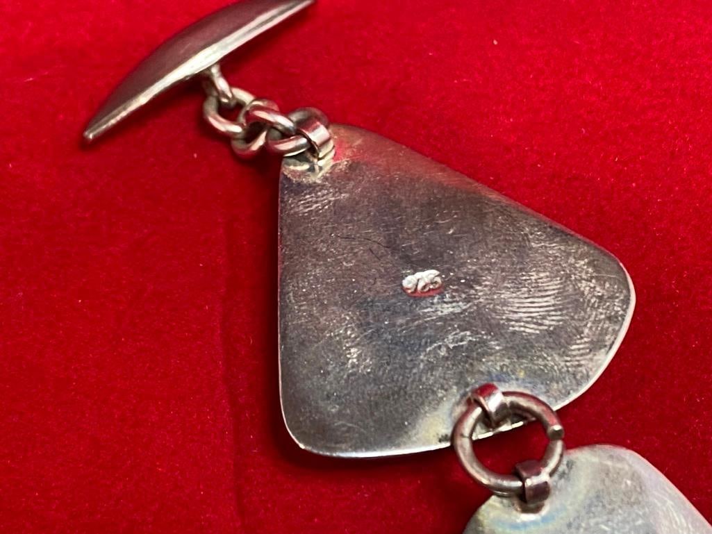 Sterling Silver Lace Agate Toggle-Clasp Bracelet - 3