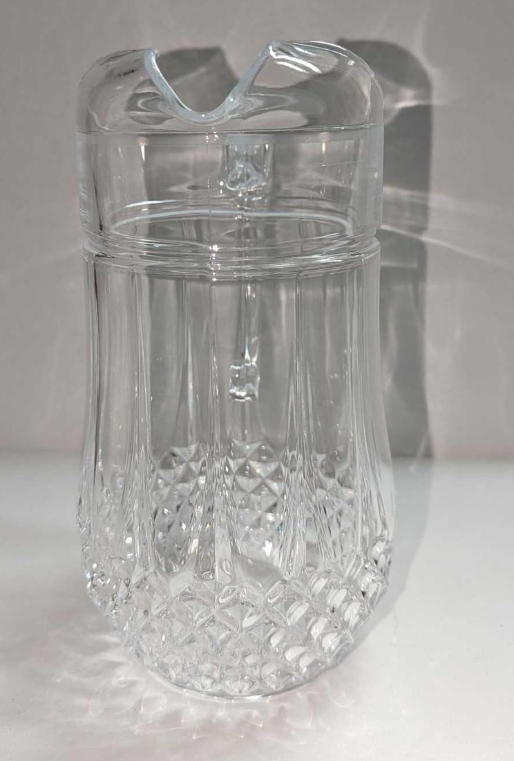 Vintage 9" Diamond Pattern Glass Pitcher - 5