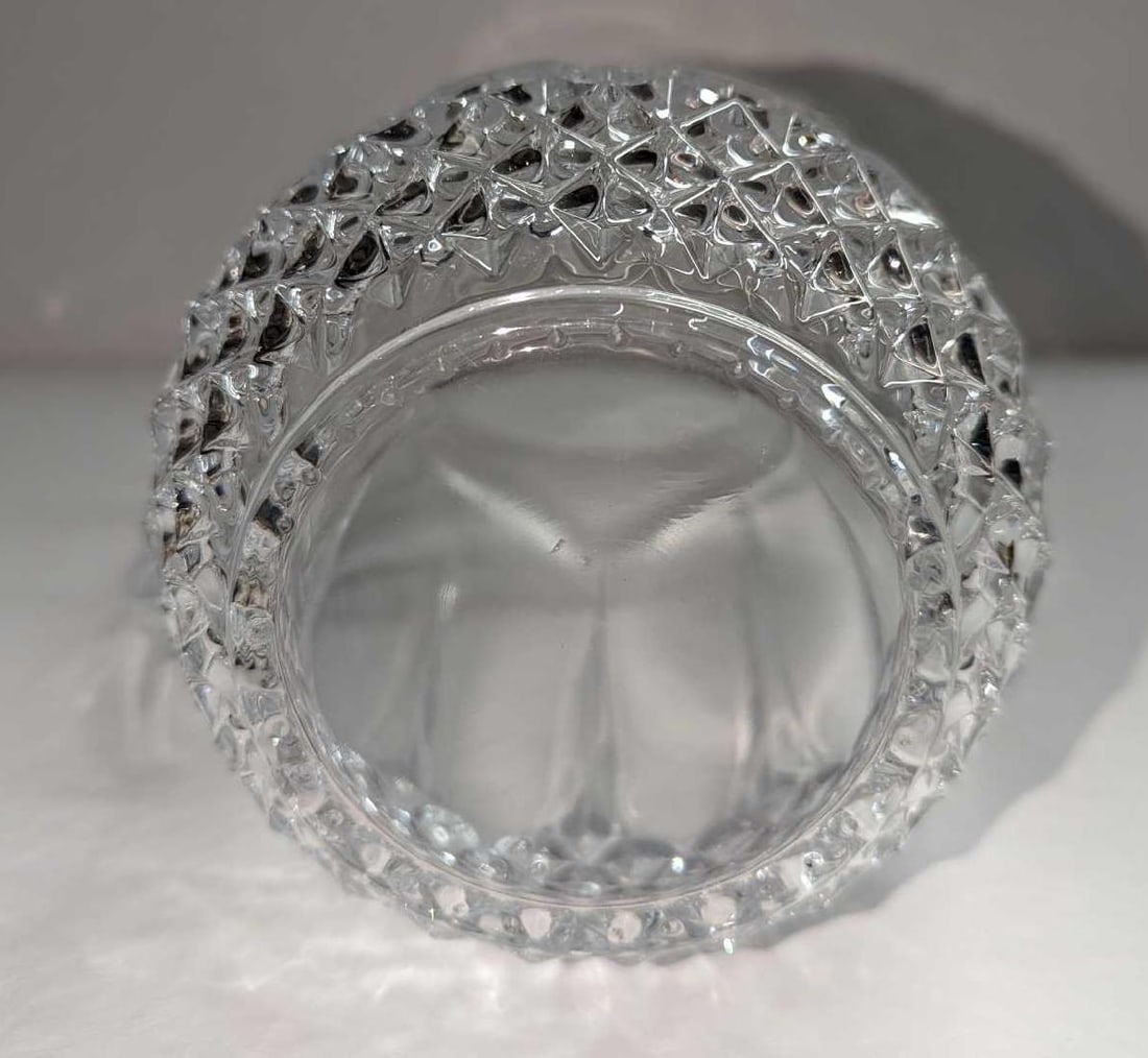 Vintage 9" Diamond Pattern Glass Pitcher - 7