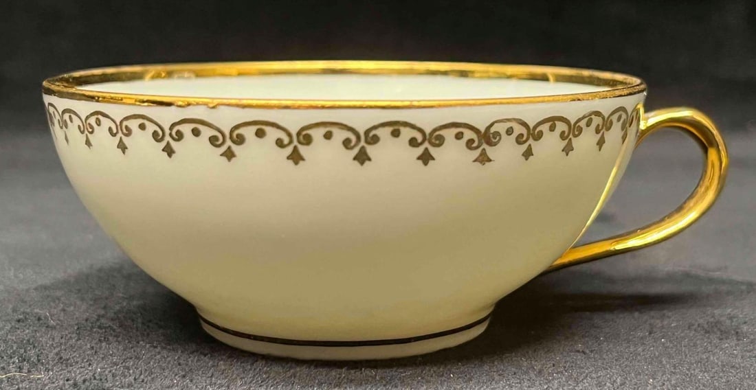 Five Limoges Gold Trim Tea Cups - 16